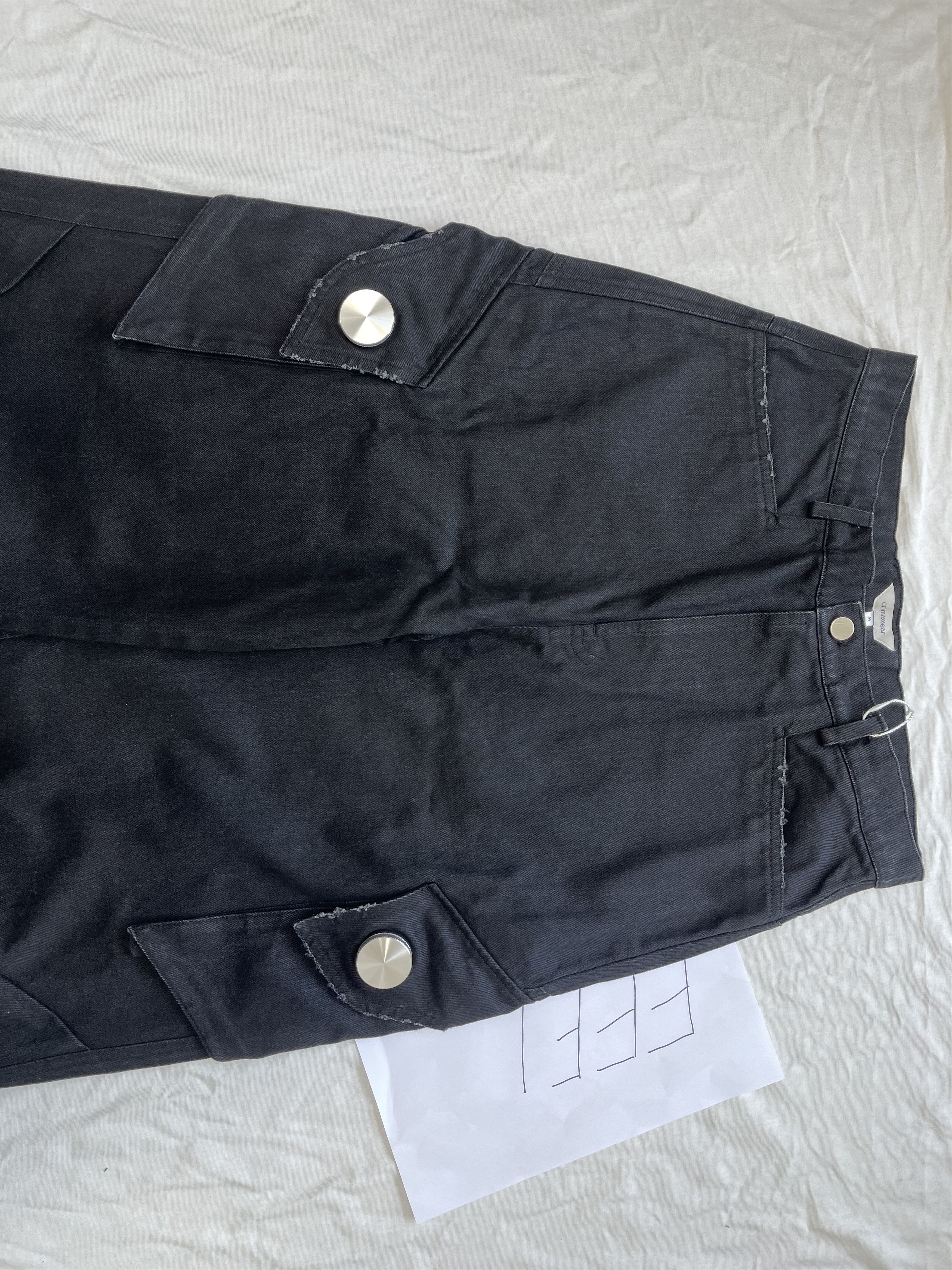 CMMAWEAR CMMAWEAR GAIA CARGO TROUSERS BLACK DENIM Size US 33 - 3 Thumbnail