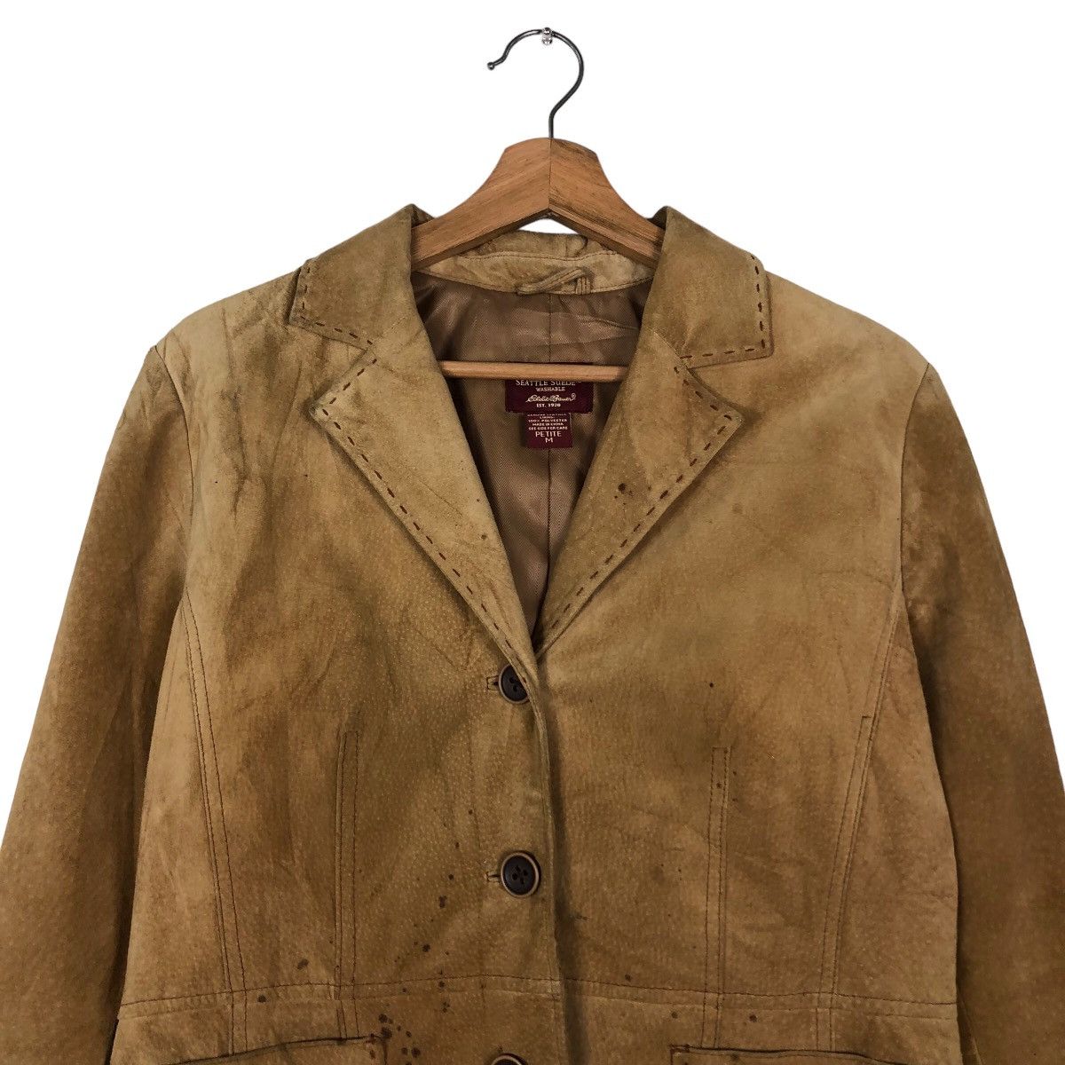 Japanese Brand 🔥Vintage Leather Jacket Eddie Bauer Issey Miyake Size US M / EU 48-50 / 2 - 3 Thumbnail