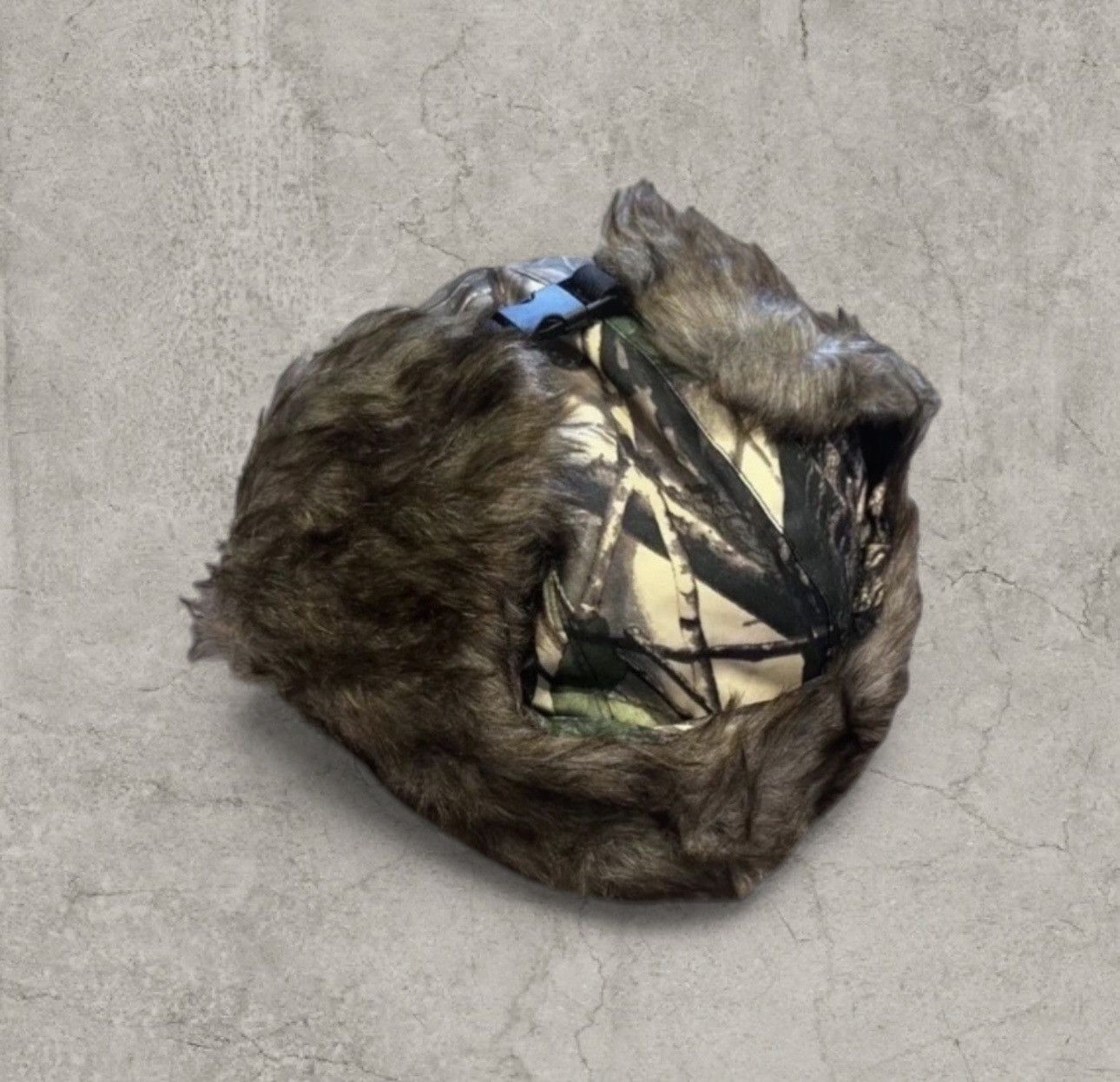 Other Russian Ushanka fluffy winter hat in cream camo. One size Size ONE SIZE - 3 Thumbnail