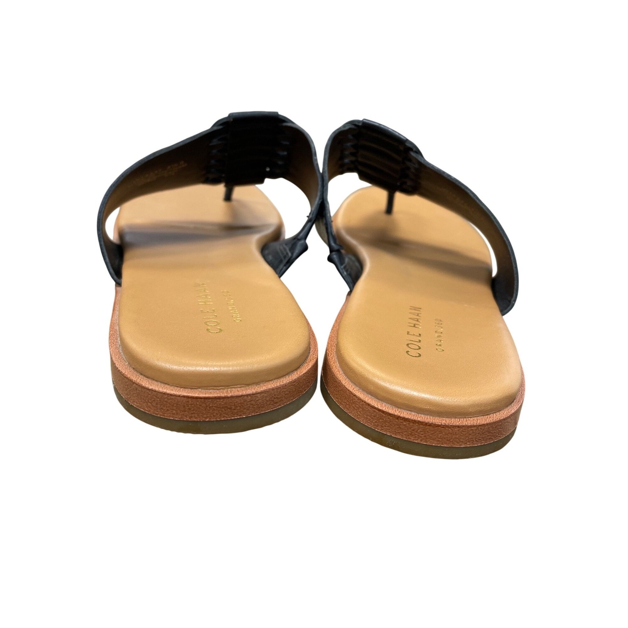 Cole Haan Cole Haan wms black peep thong slip on sandals sz 8.5B SKU 9 Size US 8.5 / IT 38.5 - 9 Thumbnail