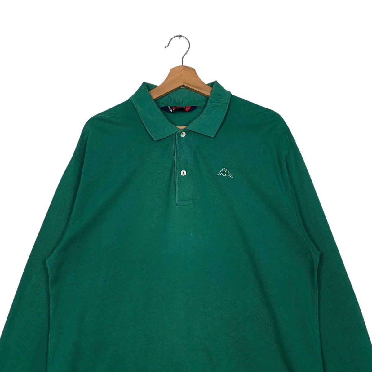 Kappa Vintage KAPPA Green Long Sleeve Polo Shirt #2609-C117 Size US XL / EU 56 / 4 - 2 Thumbnail