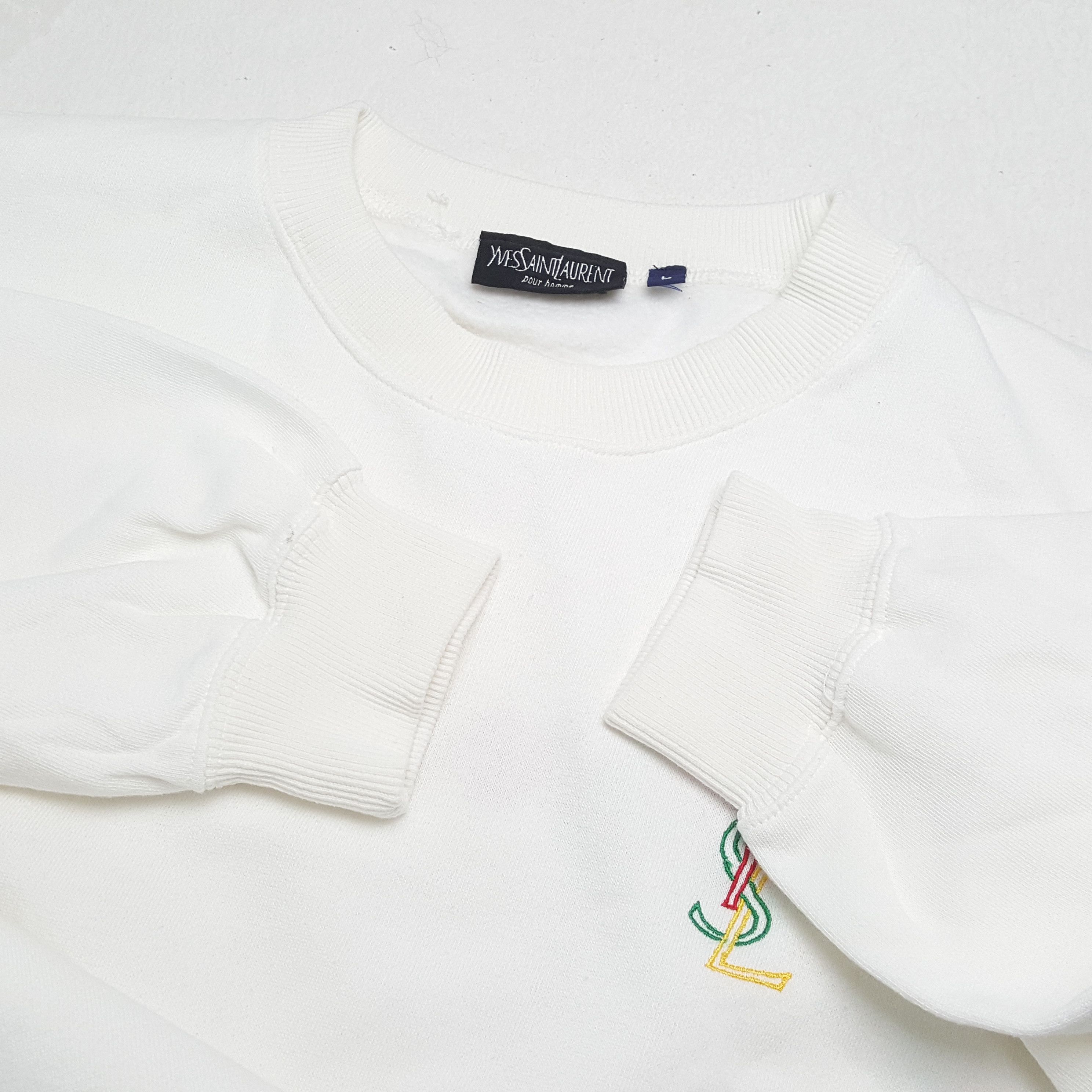 Vintage × Yves Saint Laurent YVES SAINT LAURENT Fashion Brand Spellout Design Sweatshirt Size US L / EU 52-54 / 3 - 9 Thumbnail