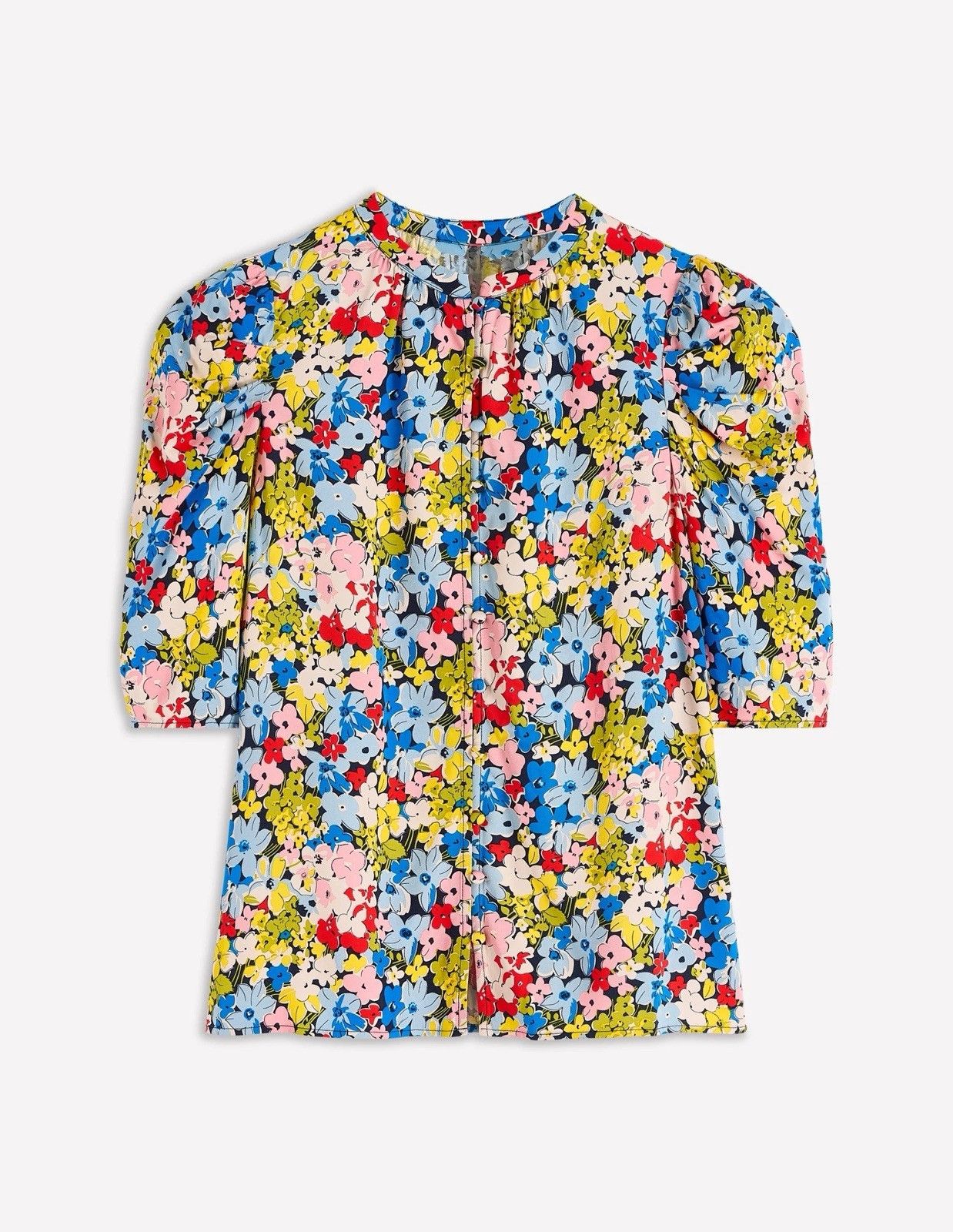 Boden Boden Mutton Sleeve $129 Top Women US 0 Floral Rainbow Size XXS / US 00 / IT 34 - 1 Thumbnail