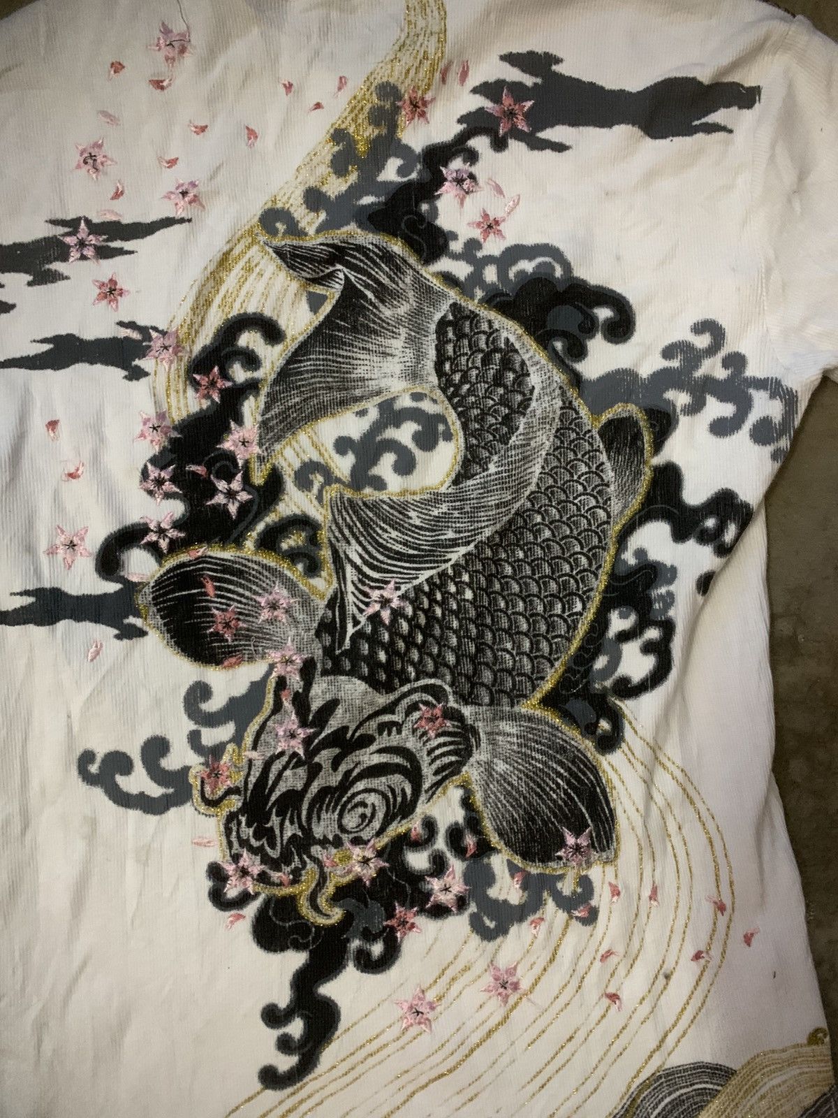 Art Comes First Sukajan Koi Element Embroidery Overprint Tee Size US L / EU 52-54 / 3 - 7 Thumbnail