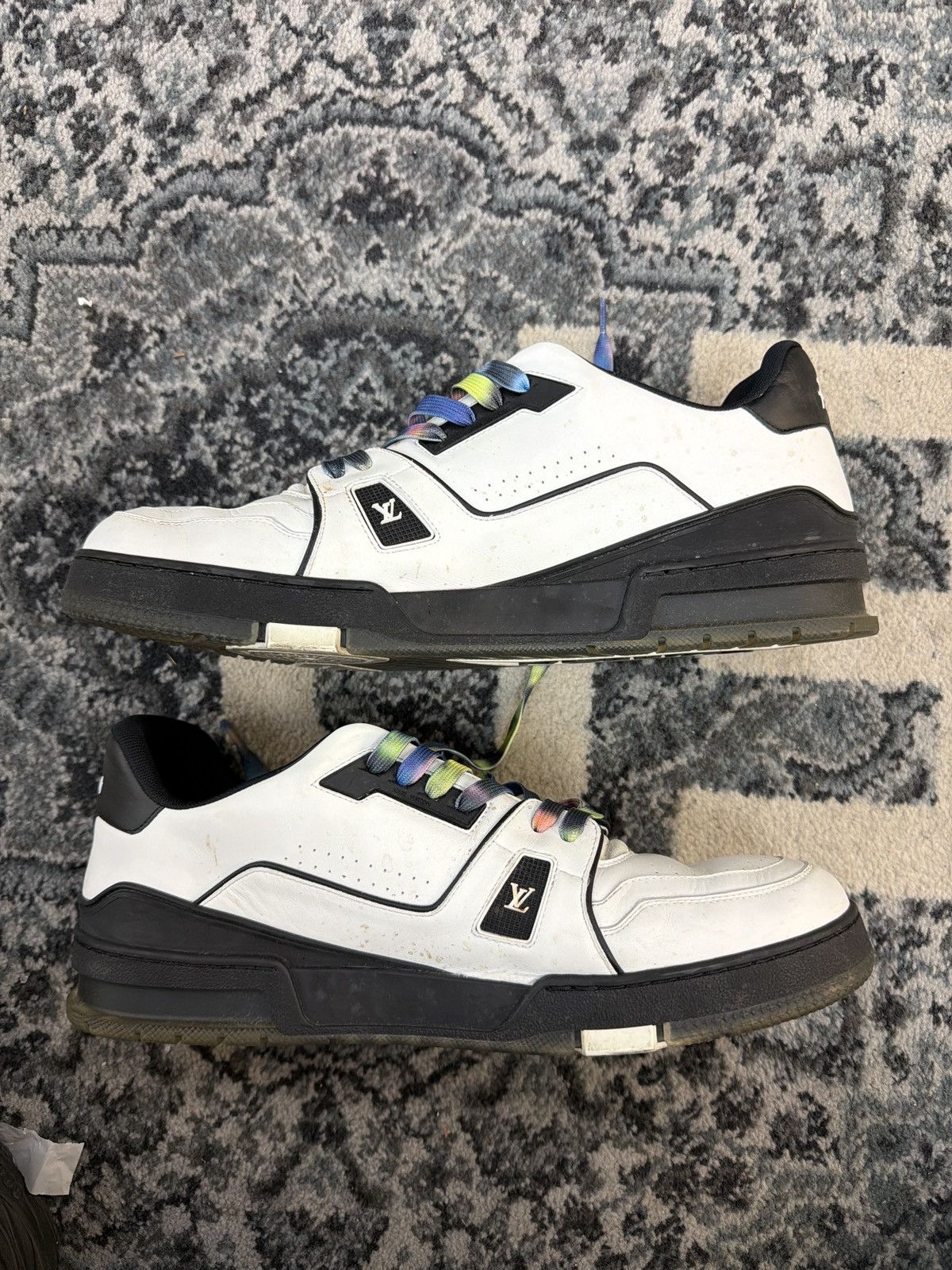 Louis Vuitton Louis Vuitton Trainer white black multicolor lace Size US 12 / EU 45 - 1 Thumbnail