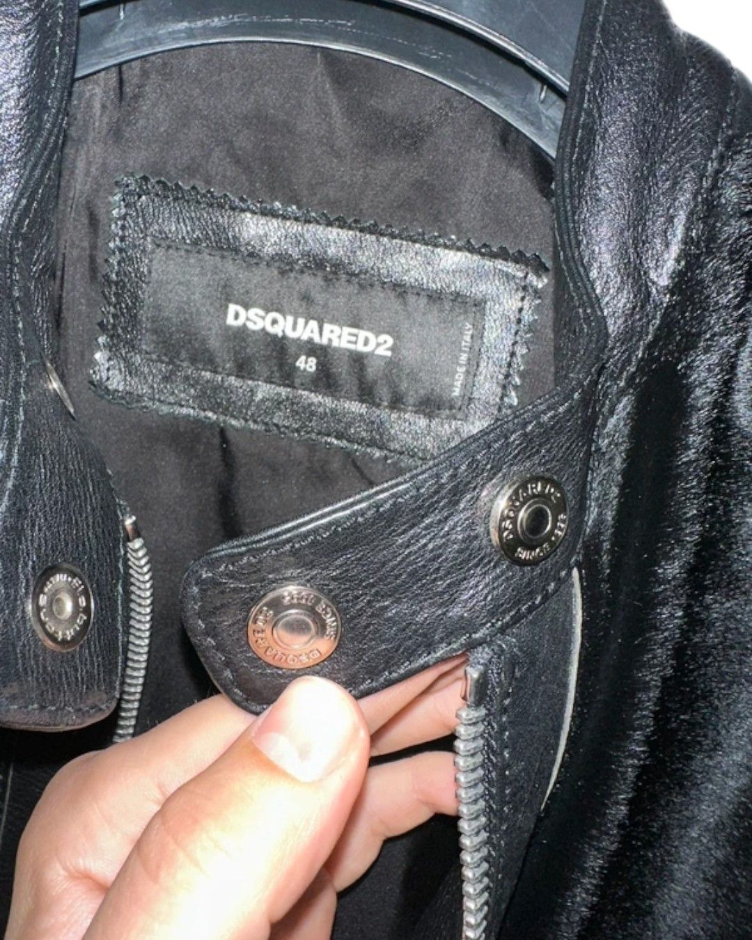 Dsquared2 PONY HAIR LEATHER BIKER JACKET Size US M / EU 48-50 / 2 - 3 Thumbnail