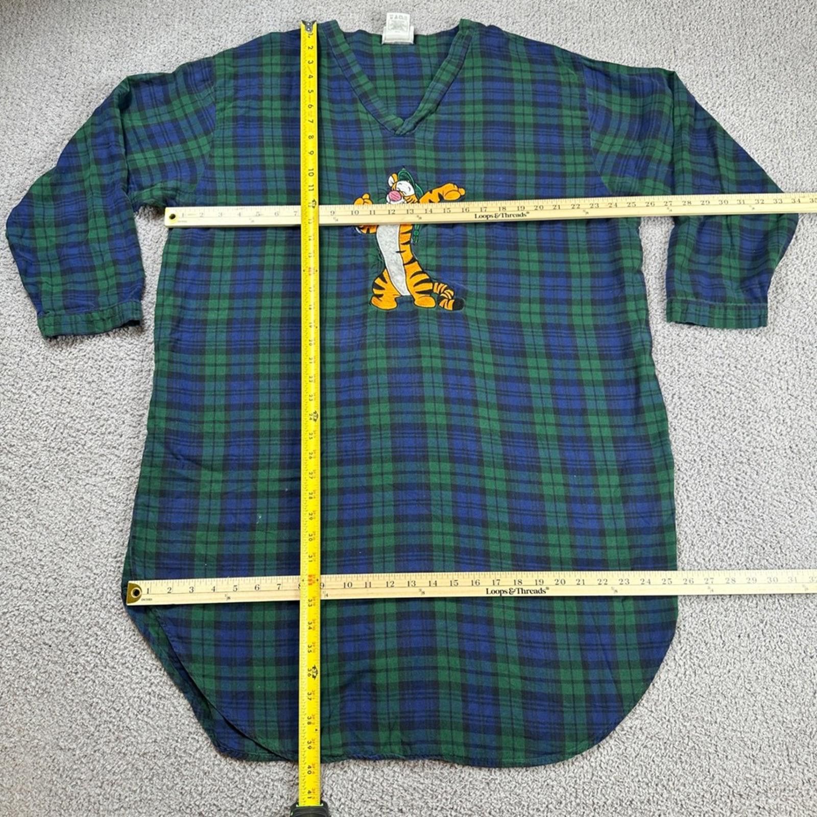 Other Vintage Walt Disney World Tigger Plaid Flannel Nightshirt Size ONE SIZE - 3 Thumbnail