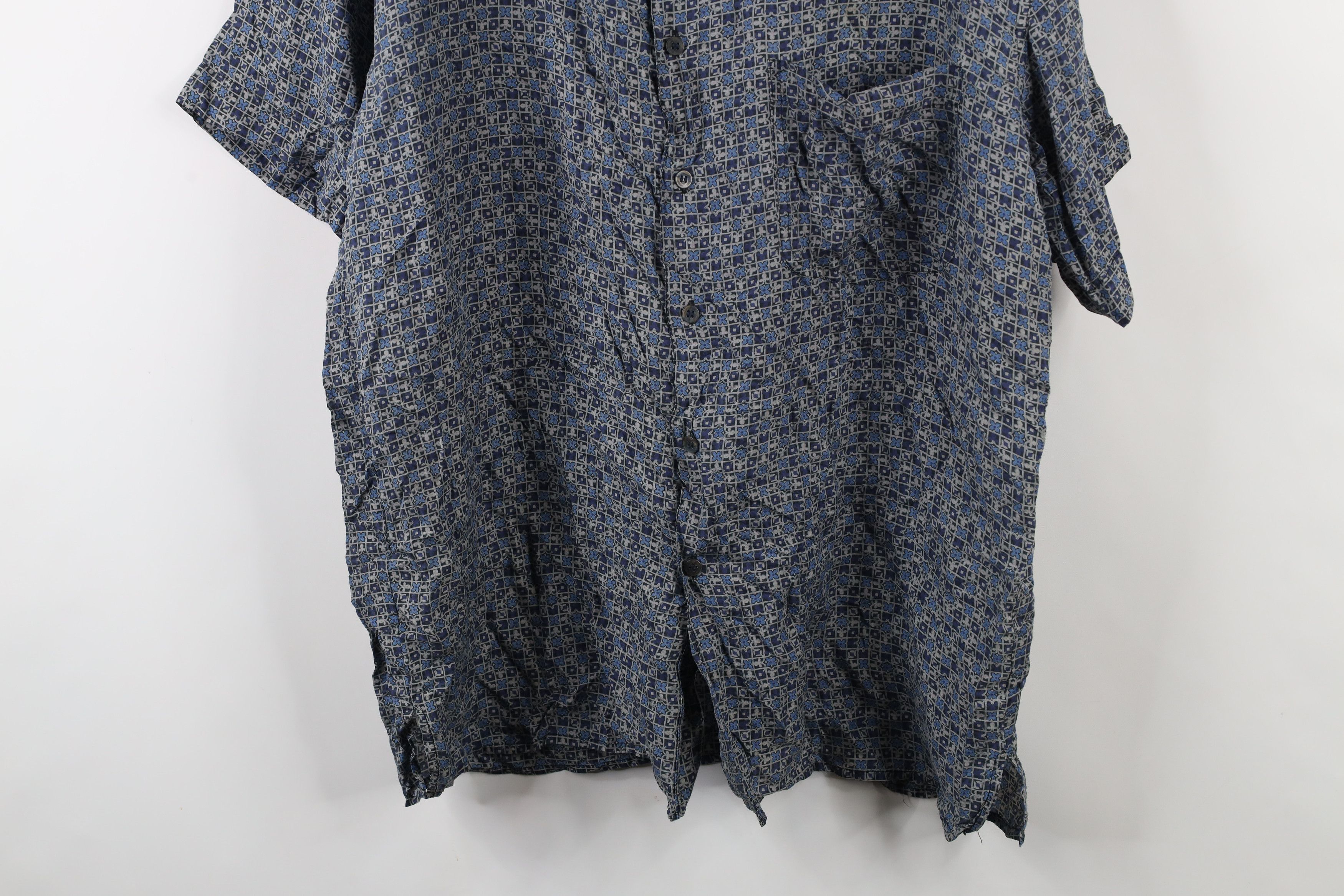 Vintage Vintage 90s Streetwear Flower Silk Band Collar Button Shirt Size US L / EU 52-54 / 3 - 3 Thumbnail