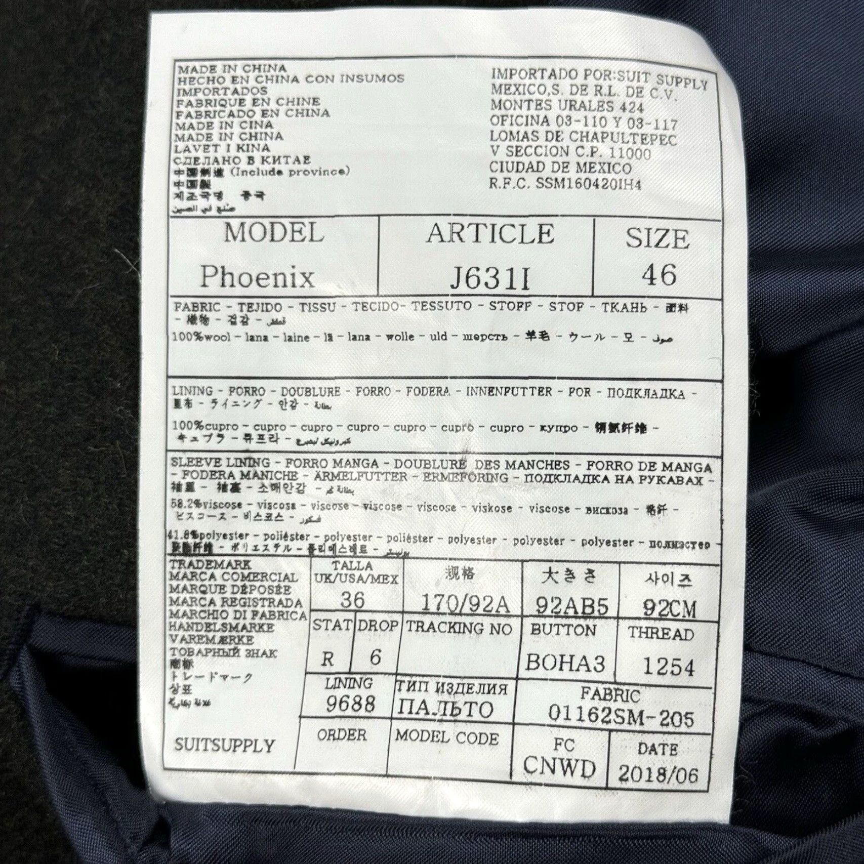 Suitsupply SUITSUPPLY PEACOAT PHOENIX Dark Green Wool Coat US 36 Regular Mens Classic Business Size 36R - 3 Thumbnail