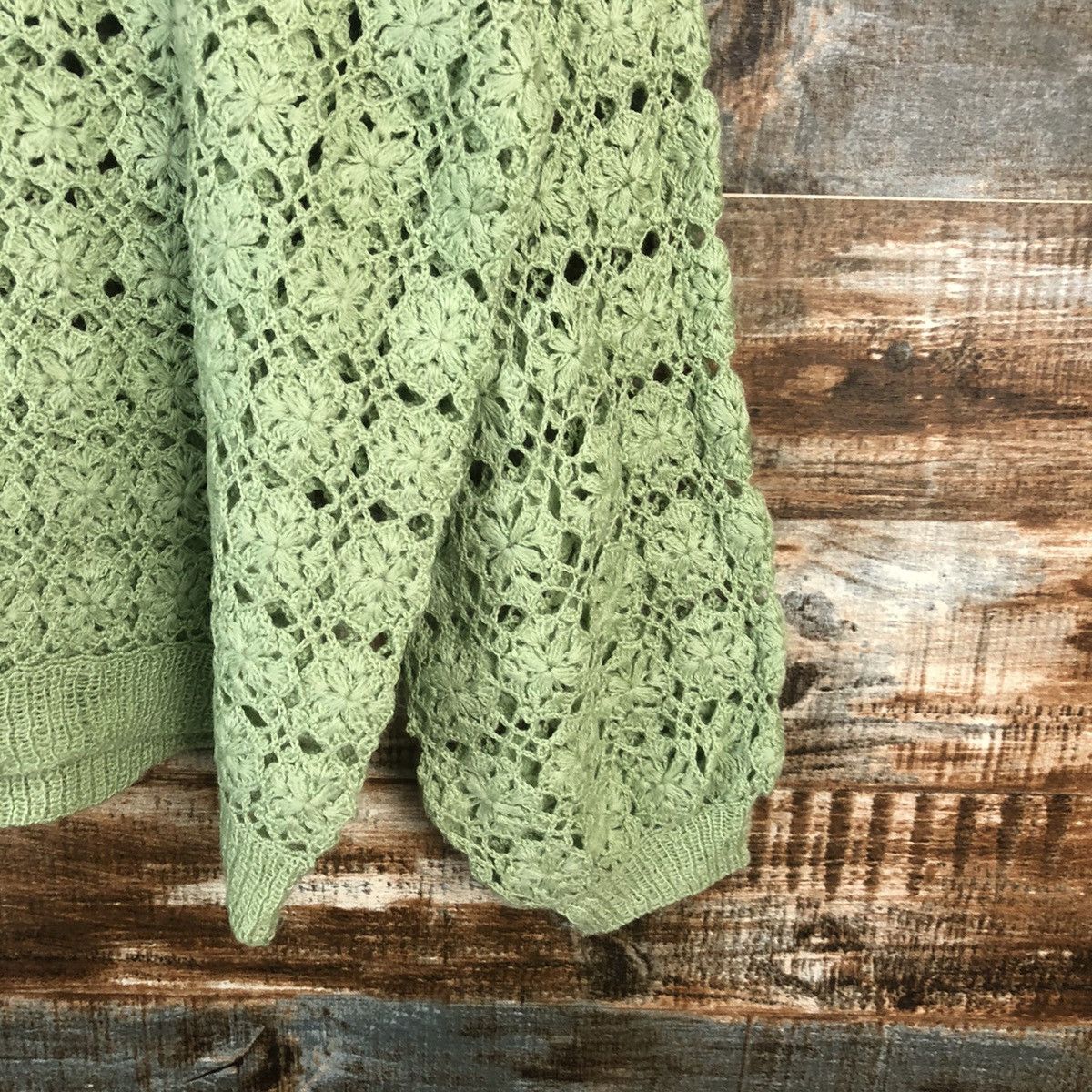 Homespun Knitwear Japan vintage crochet meshnet Green Knitwear #A1979 Size US S / EU 44-46 / 1 - 8 Thumbnail
