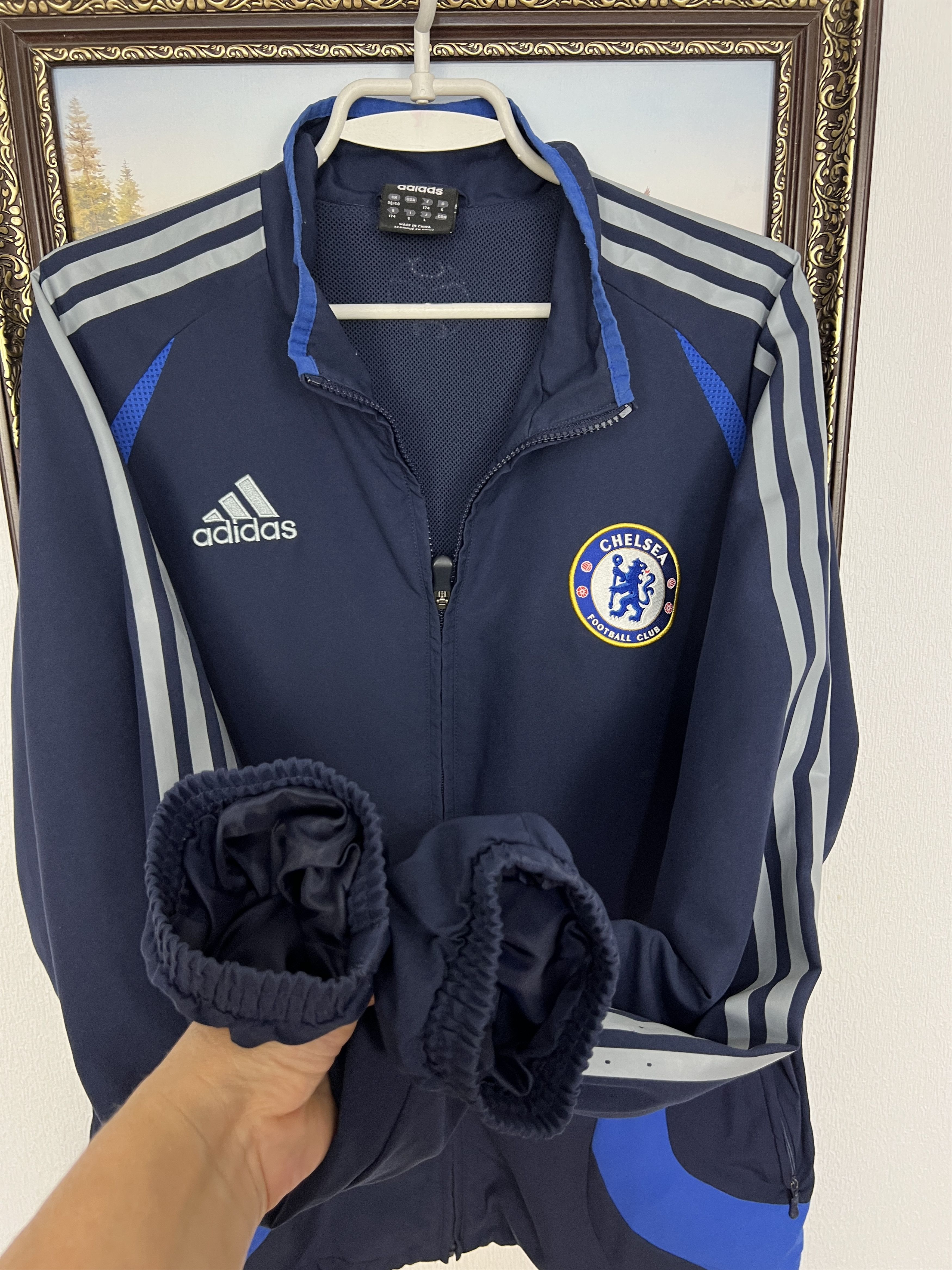 Adidas Vintage Chelsea Football Train Jacket Soccer Blue Track Top Size US M / EU 48-50 / 2 - 7 Thumbnail