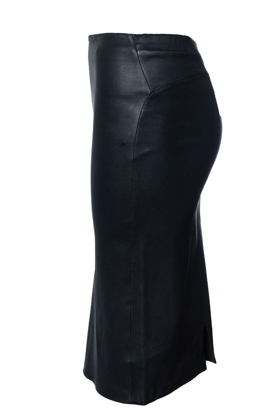 Other STUDIO AR, black leather stretch skirt Size 28" / US 6 / IT 42 - 2 Thumbnail