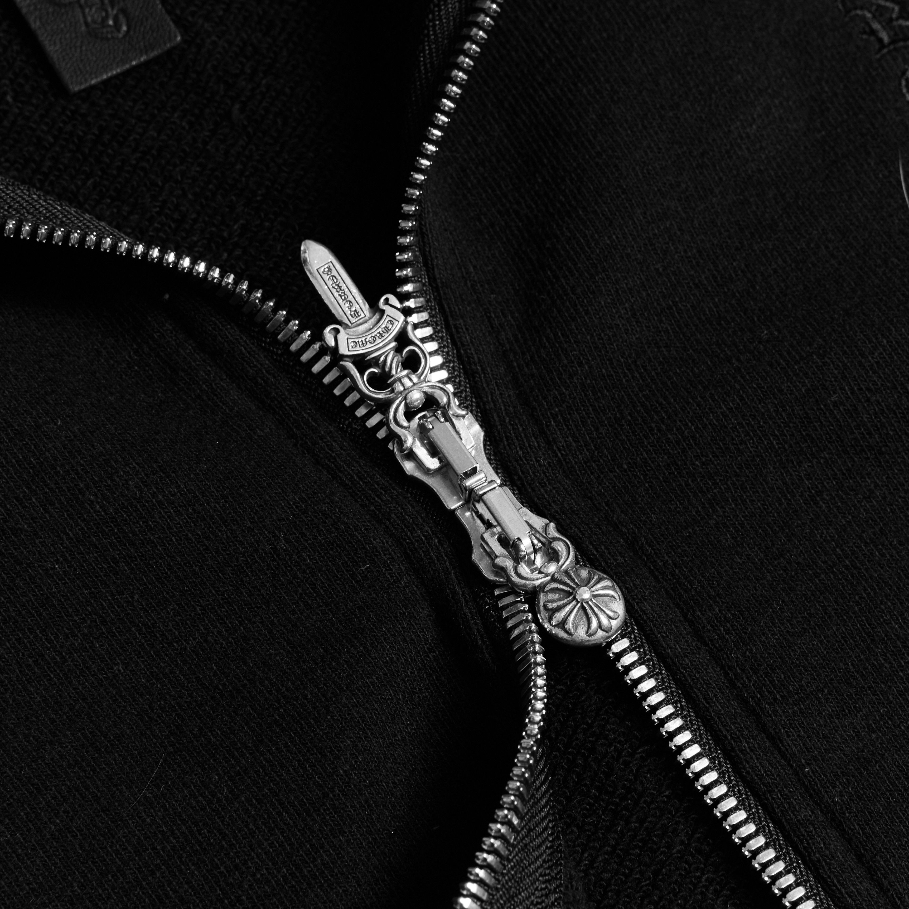 Chrome Hearts CHROME HEARTS Double Zip Black Leather Plus Patchwork Terry Size US S / EU 44-46 / 1 - 6 Thumbnail