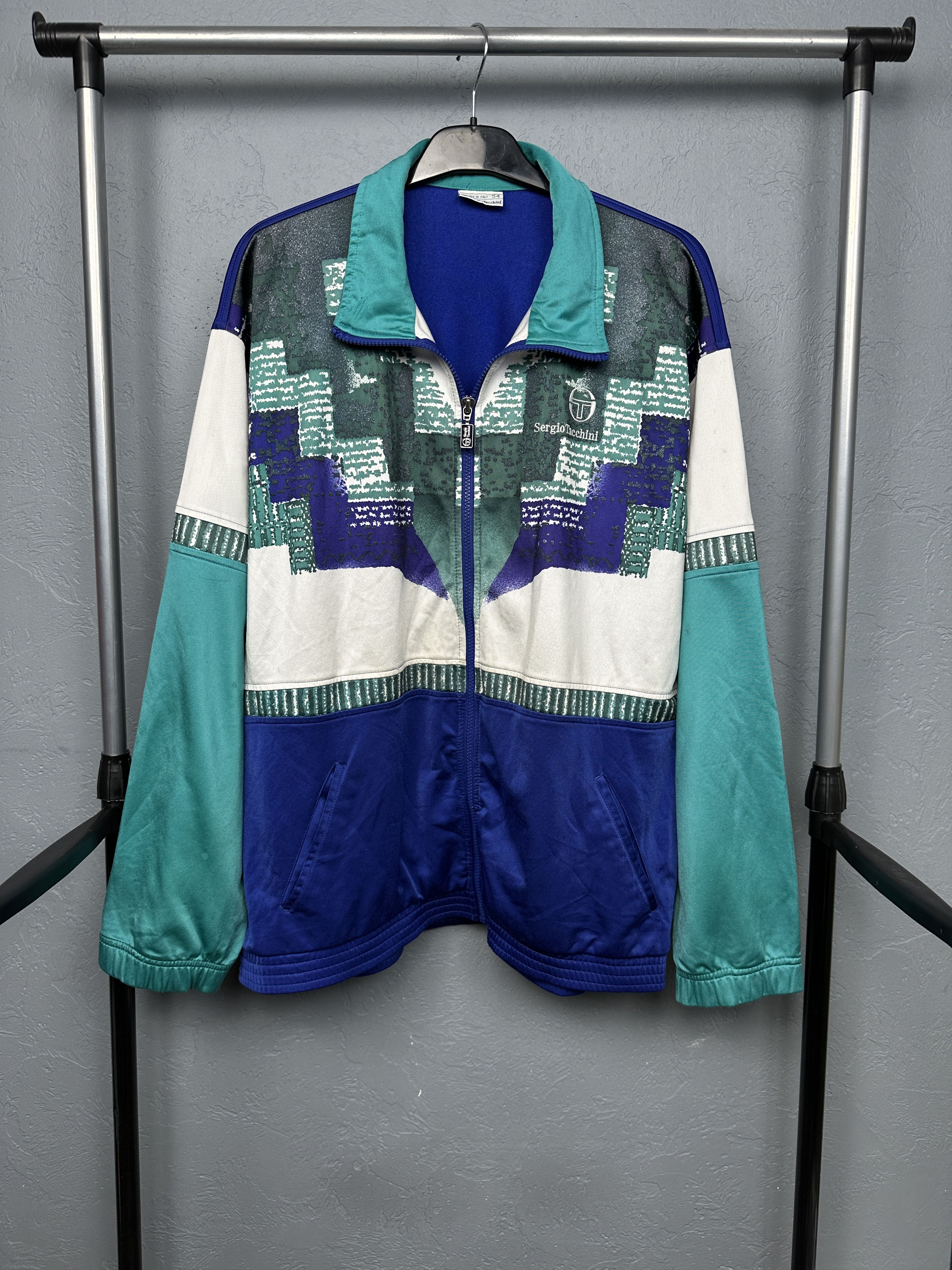 Sergio Tacchini Sergio Tacchini 90s Vintage Mens Track Top Jacket Size US L / EU 52-54 / 3 - 1 Thumbnail