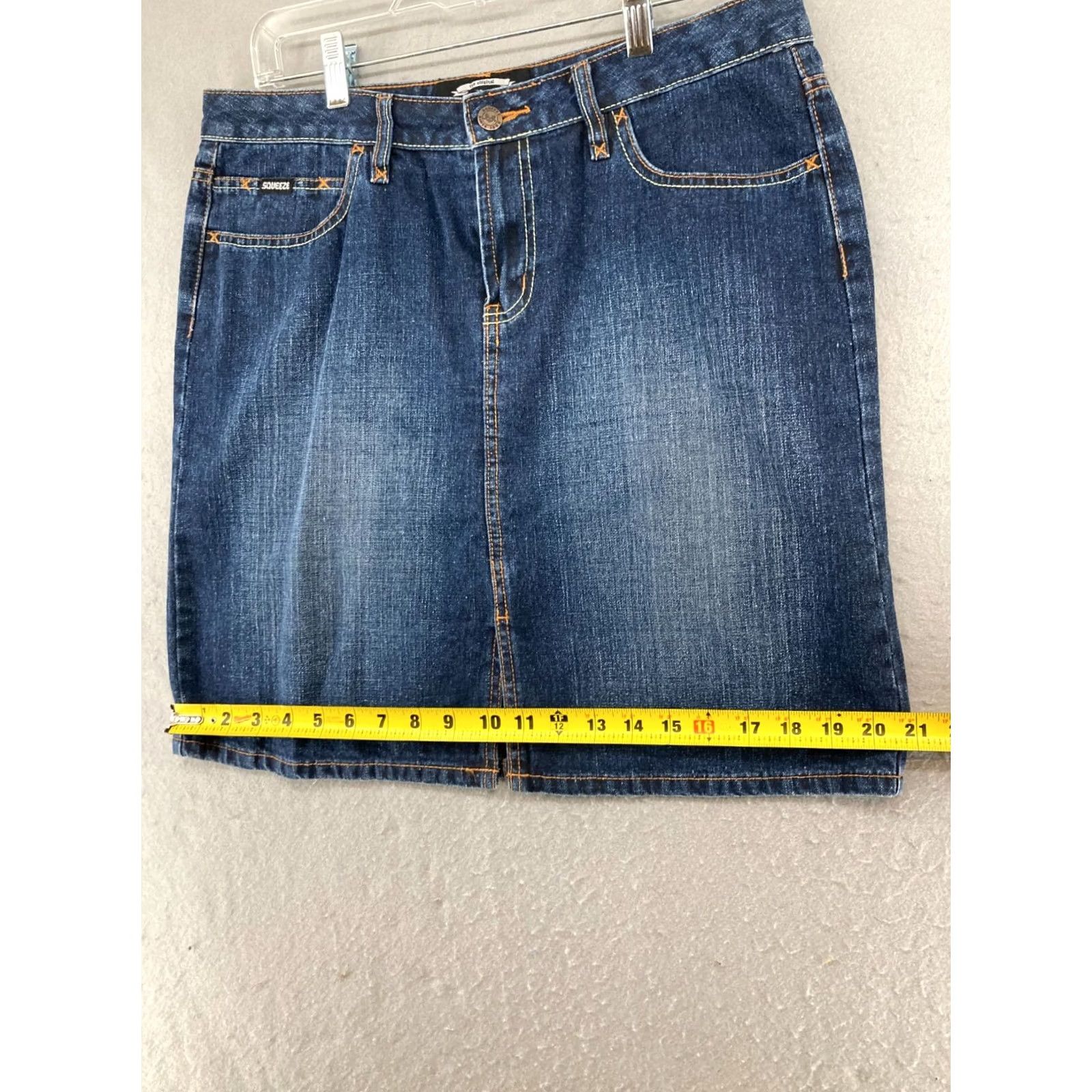 Vintage Vintage Squeeze Jeans Denim Skirt 11 Mini Womens Size 32" / US 10 / IT 46 - 3 Thumbnail