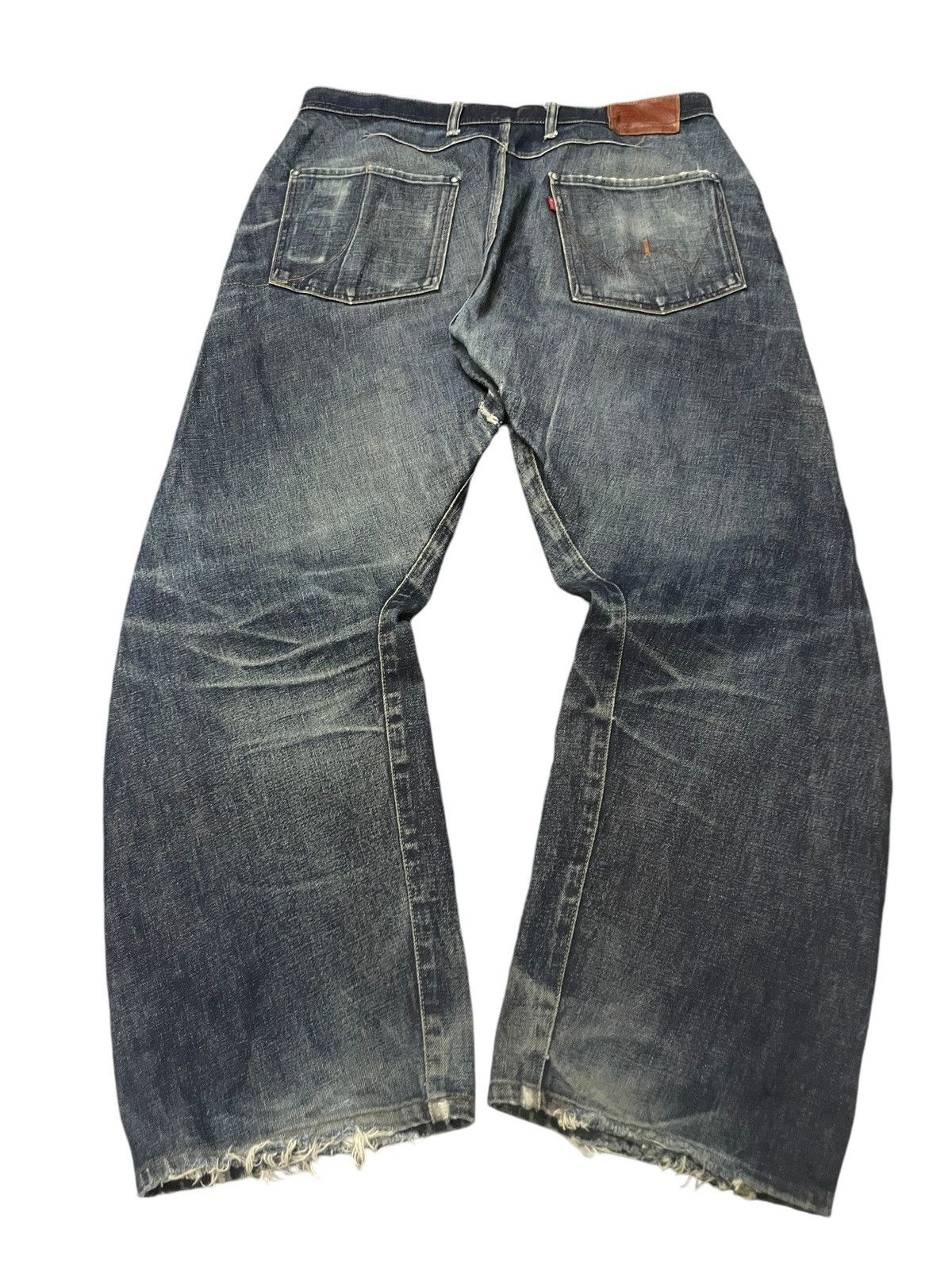 Edwin × Le Grande Bleu (L.G.B.) × Vintage 2000s Edwin Engineered E Function Curved Leg Aging Jeans Size US 36 / EU 52 - 2 Thumbnail