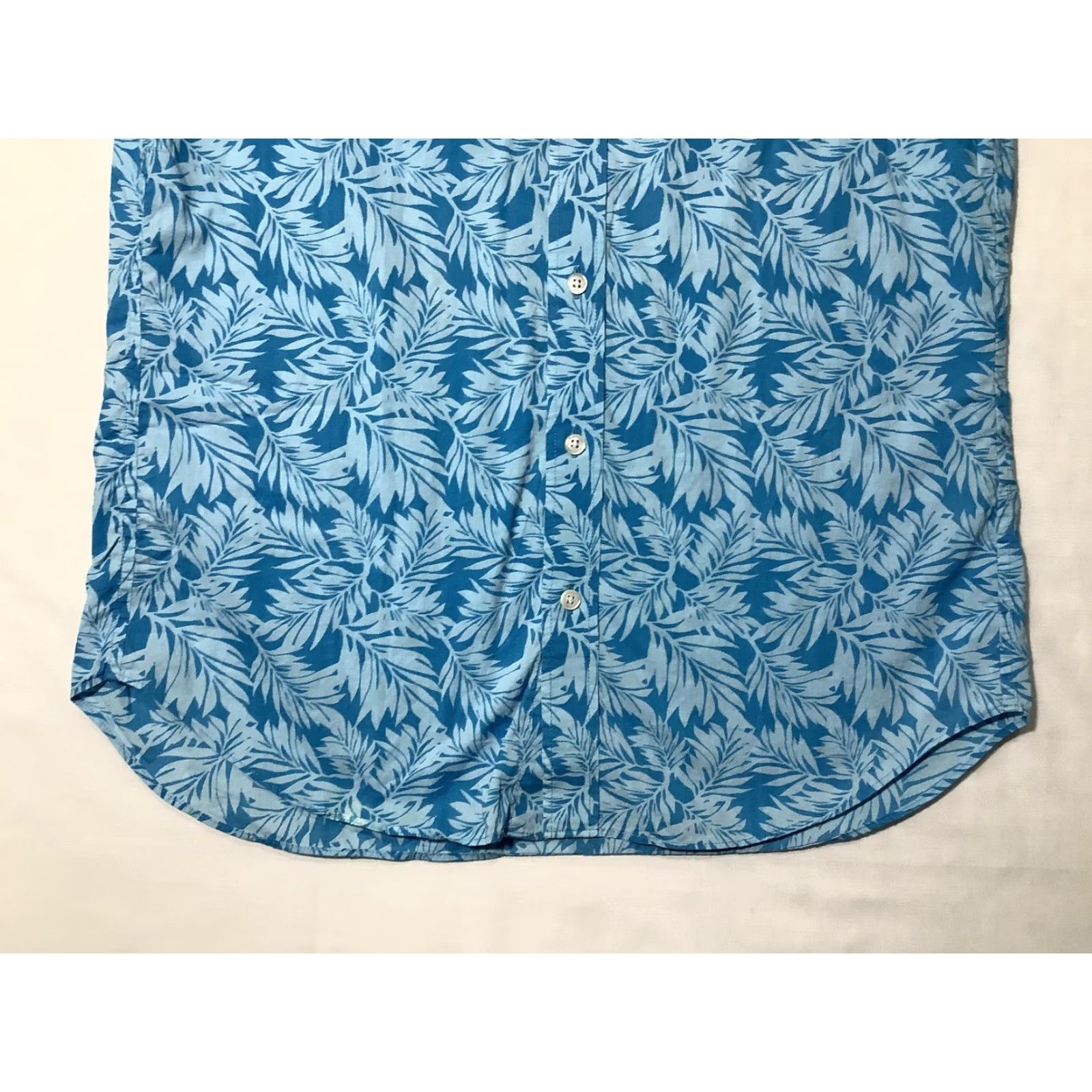 Bonobos Bonobos Shirt Mens M Blue Tropical Leaf Print Button-Down Slim Fit Cotton Size US M / EU 48-50 / 2 - 3 Thumbnail