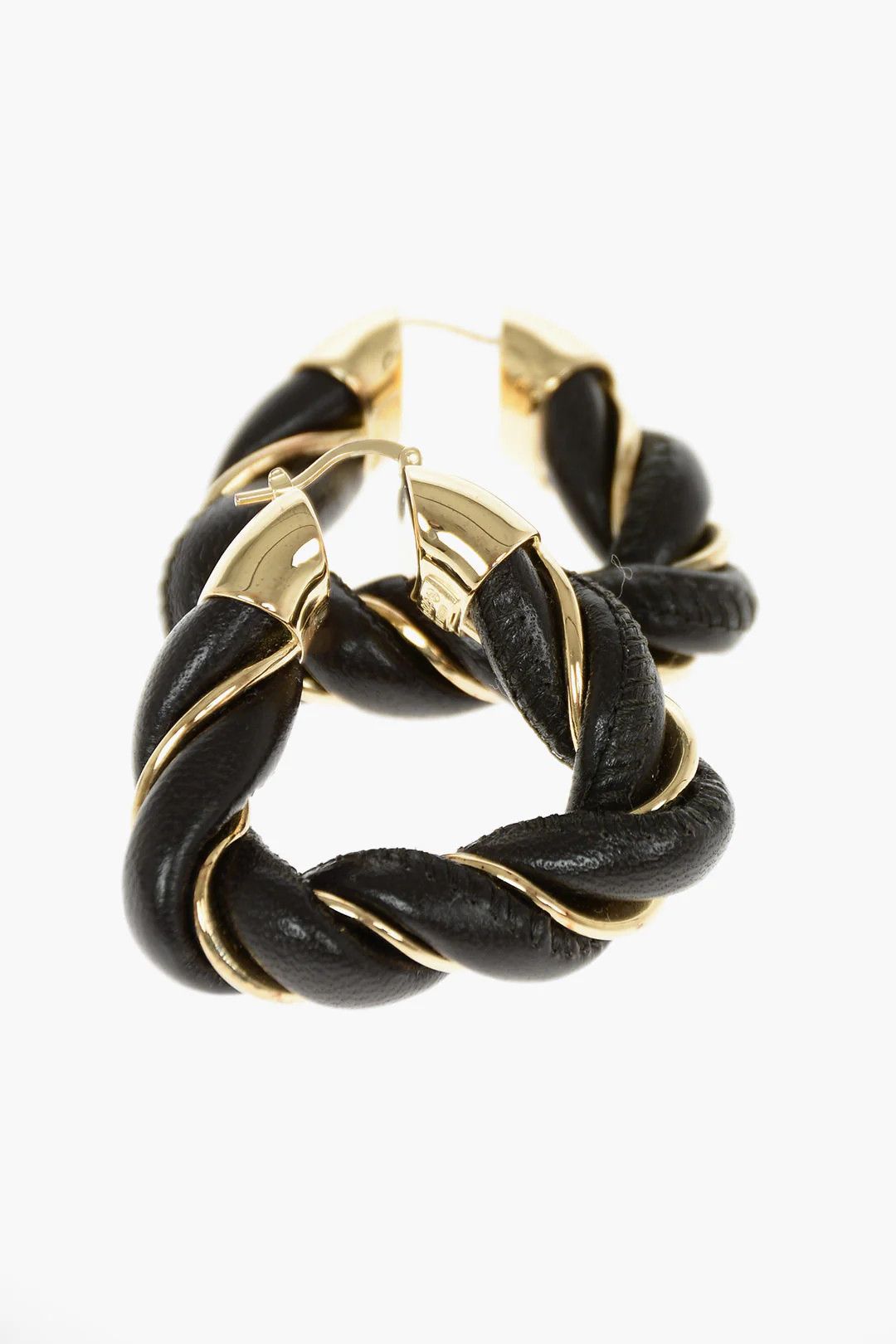 Bottega Veneta og1mm0426 Size: OS / Woven Leather Triangle Earrings Brown Size ONE SIZE - 3 Thumbnail
