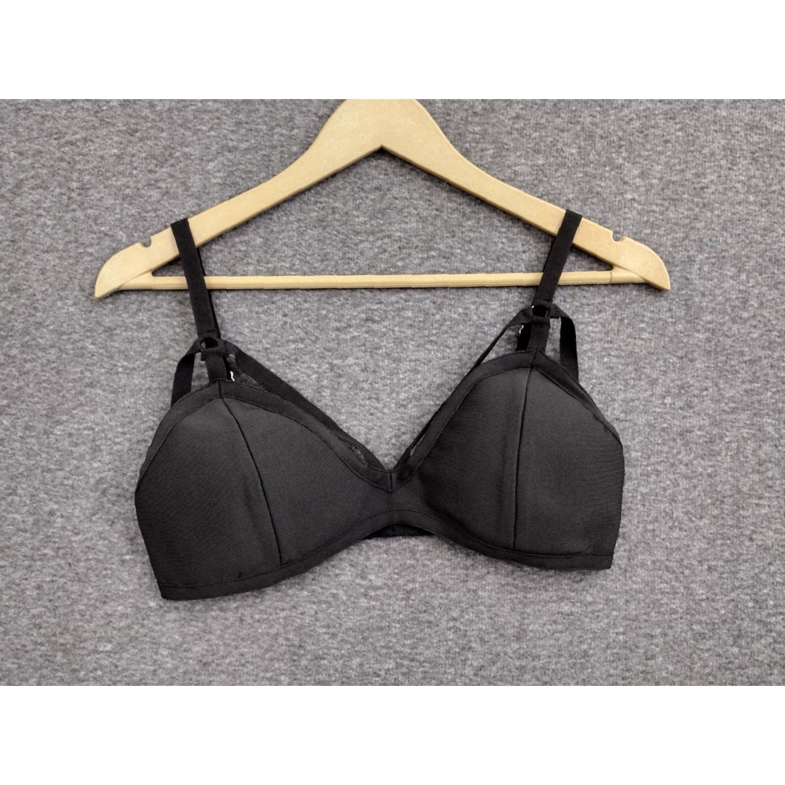 Vintage Codigo Womens Balconette Bra S Black DD Lightly Lined Strappy Underwired Adjustable Hook & Eye Nike Size ONE SIZE - 2 Thumbnail