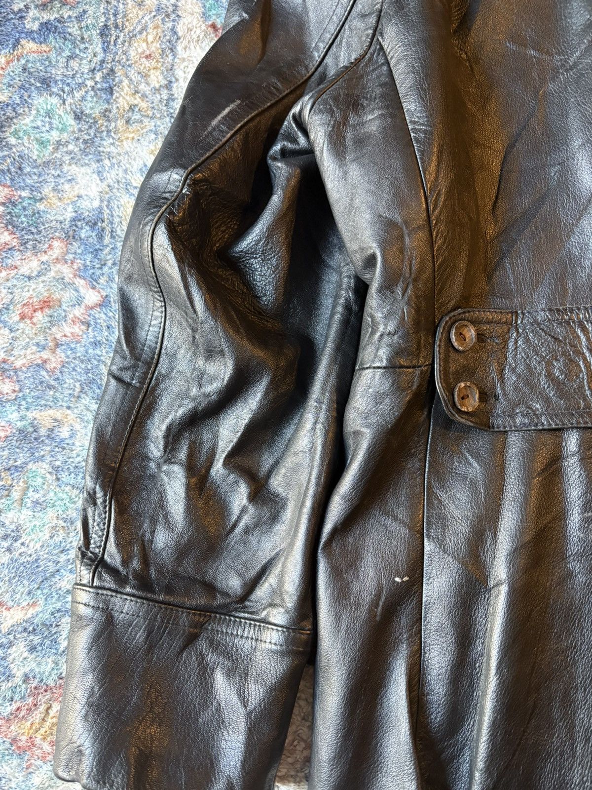 Vintage Vintage 70s JJ Canada Fur Collared Long Leather Trench Coat Size US L / EU 52-54 / 3 - 8 Thumbnail