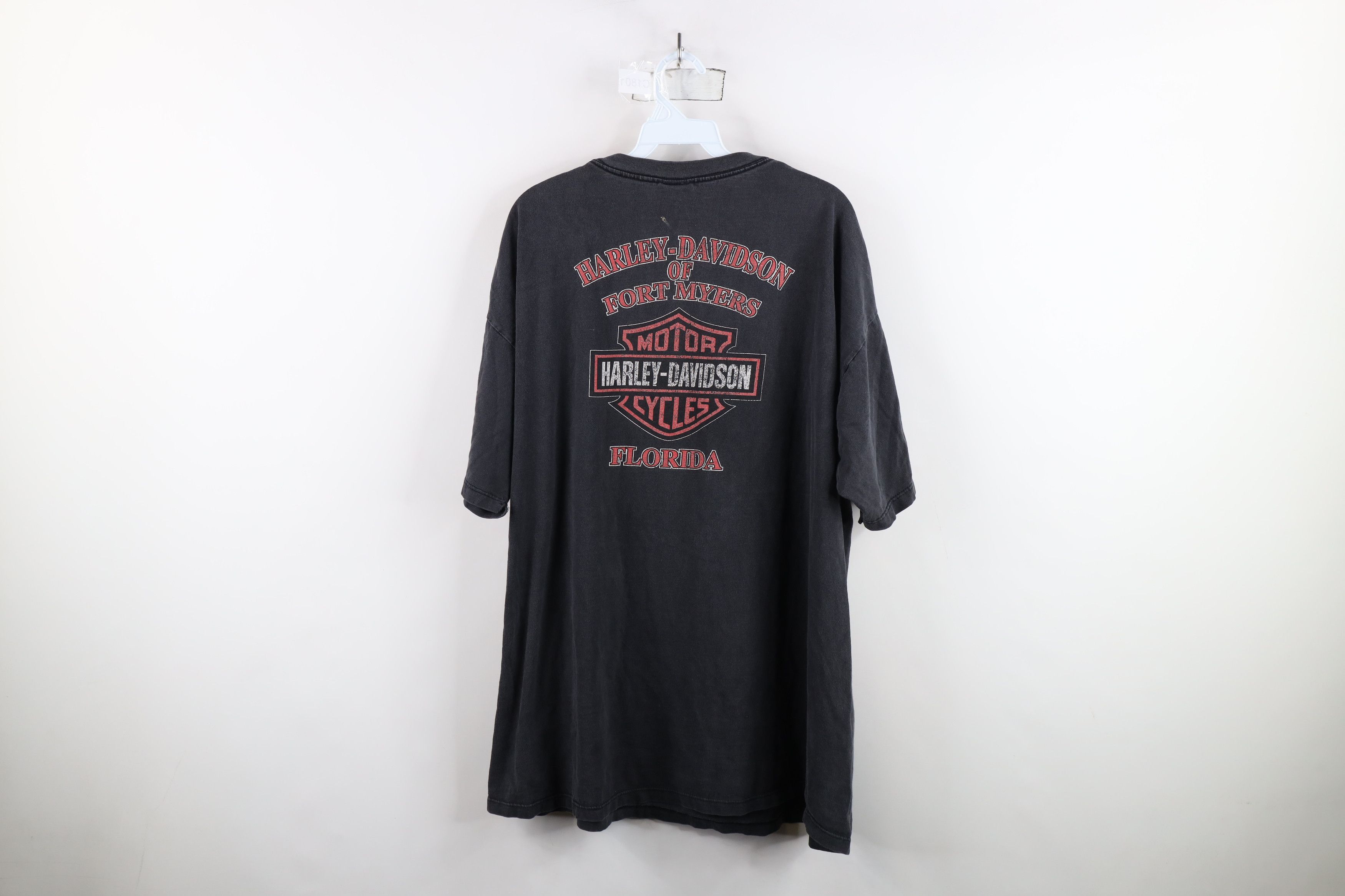 Harley Davidson × Vintage Vintage Harley Davidson Spell Out Big Logo T-Shirt Black USA Size US XXL / EU 58 / 5 - 13 Thumbnail