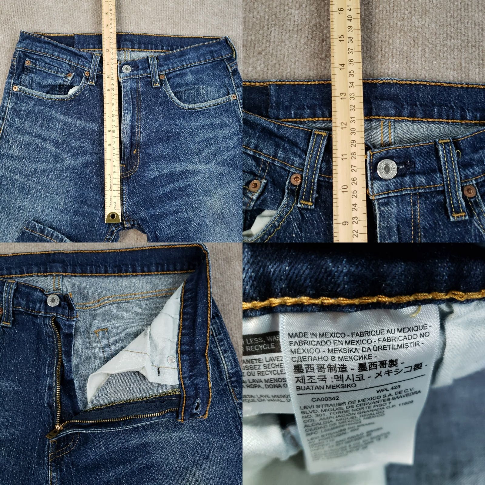 Levi's Levi's 505 Jeans Men 32x29 Blue Straight Classic Stretch Denim Casual Regular Modern 90s Mens Size US 32 / EU 48 - 8 Thumbnail