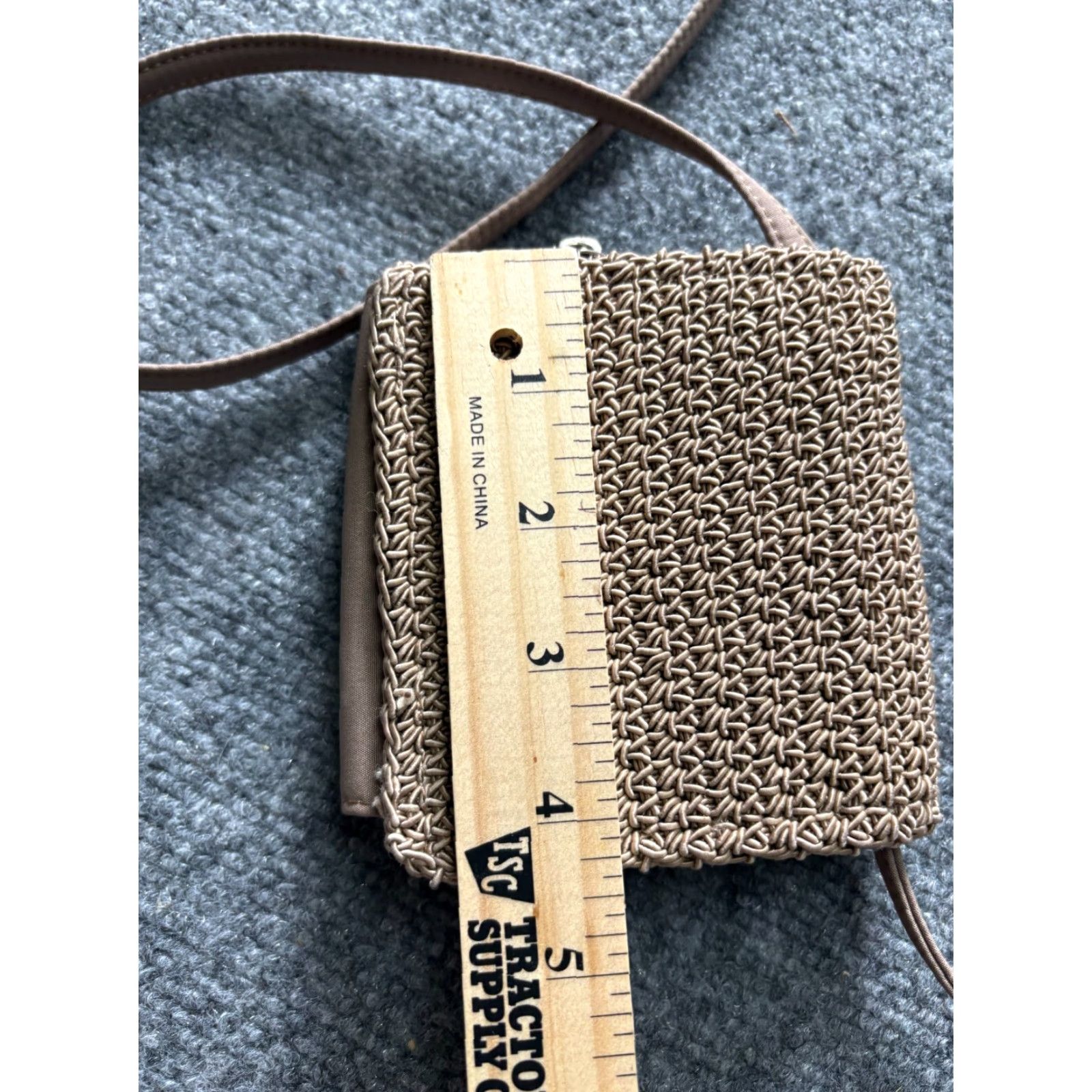 Vintage VINTAGE Victory Wallet Womens Tan Brown With Shoulder Strap Woven Fabric Coin Pouch Card Cash Holders Wallet Size ONE SIZE - 5 Thumbnail
