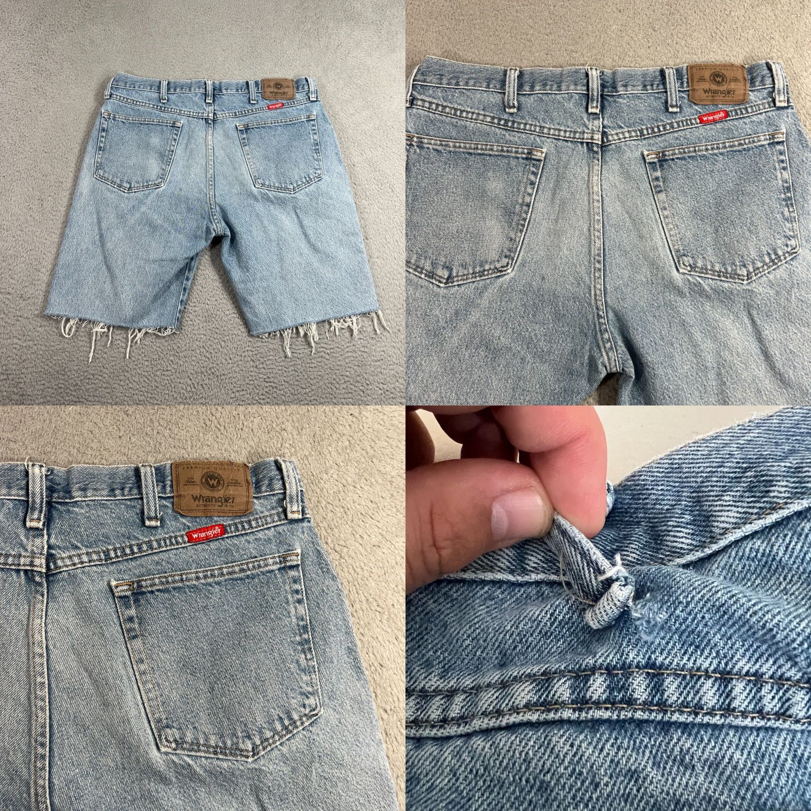 Wrangler Wrangler Bermuda Shorts Mens 36 Cut Off Light Denim Blue Grunge Jorts Size US 36 / EU 52 - 8 Thumbnail