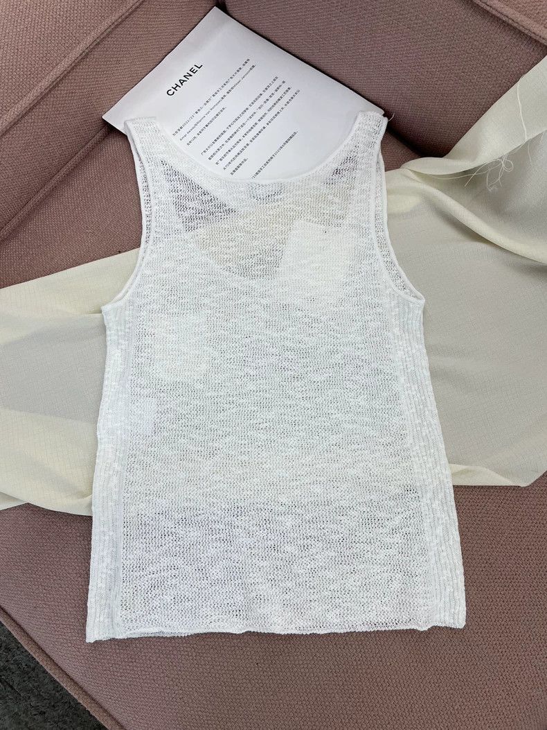 Chanel Chanel Beach Series White Pocket Knitted Vest Size XS / US 0-2 / IT 36-38 - 4 Thumbnail