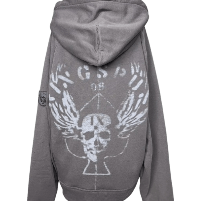 Ringspun Ringspun Hoodie Logo Skulls Angel Wings y2k skate streetwear Size US L / EU 52-54 / 3 - 1 Thumbnail