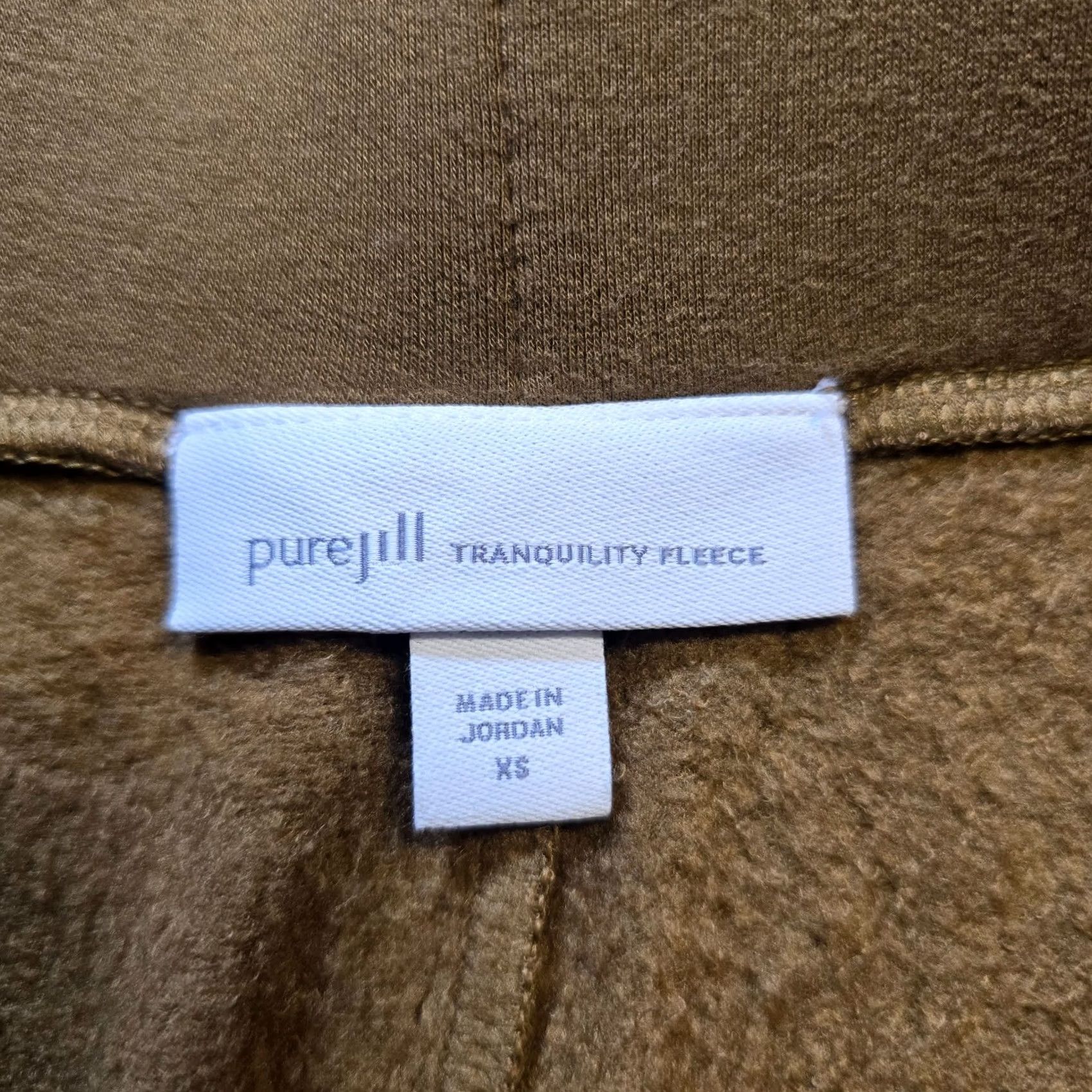 J. Jill J Jill XS Brown Yellow Slim Fleece Sweatpants Casual Lounge Size 26" / US 2 / IT 38 - 4 Thumbnail