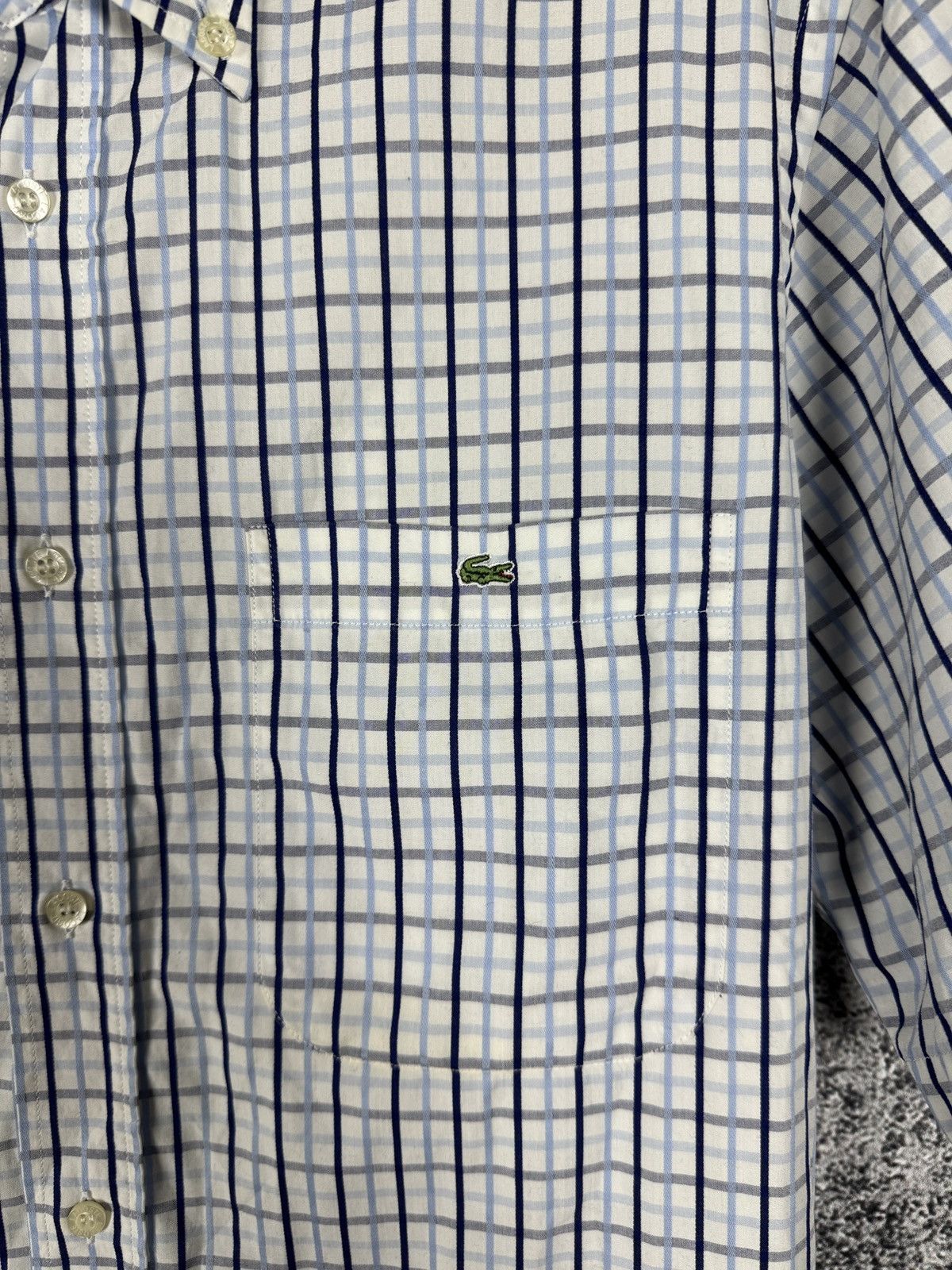 Lacoste Lacoste Short Sleeve Plaid Shirt Button Up Vintage Size 40 Size US L / EU 52-54 / 3 - 4 Thumbnail