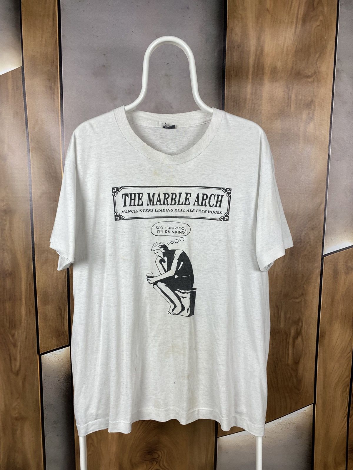 Vintage 🧠Vintage 90s Tee The Marble Arch Sod Thinking, I’m Drinking🧠 Size US XL / EU 56 / 4 - 1 Thumbnail