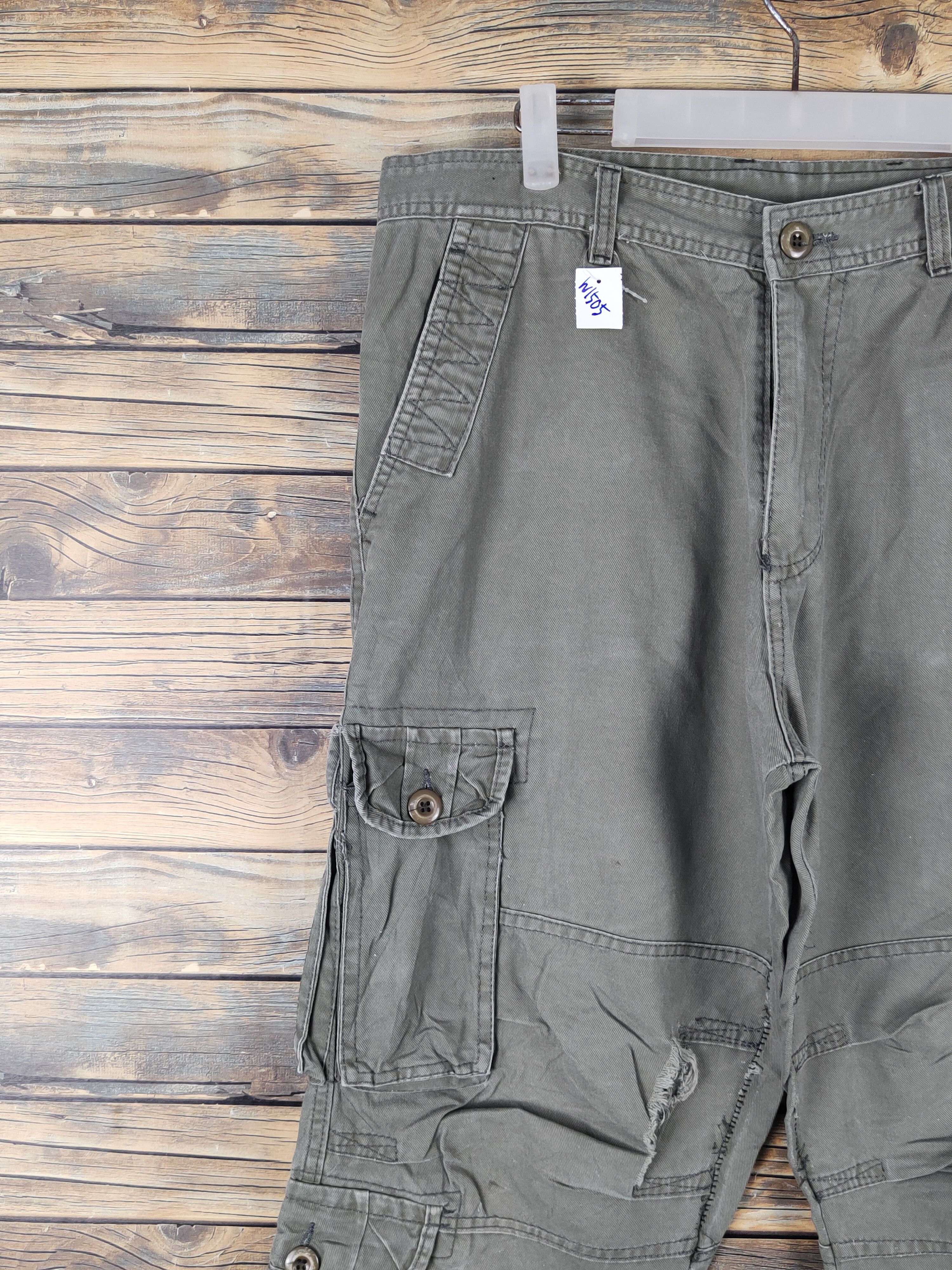 Japanese Brand Japanese Brand Olive Multipocket Tactical Cargo Pants #W1505 Size US 35 - 5 Thumbnail