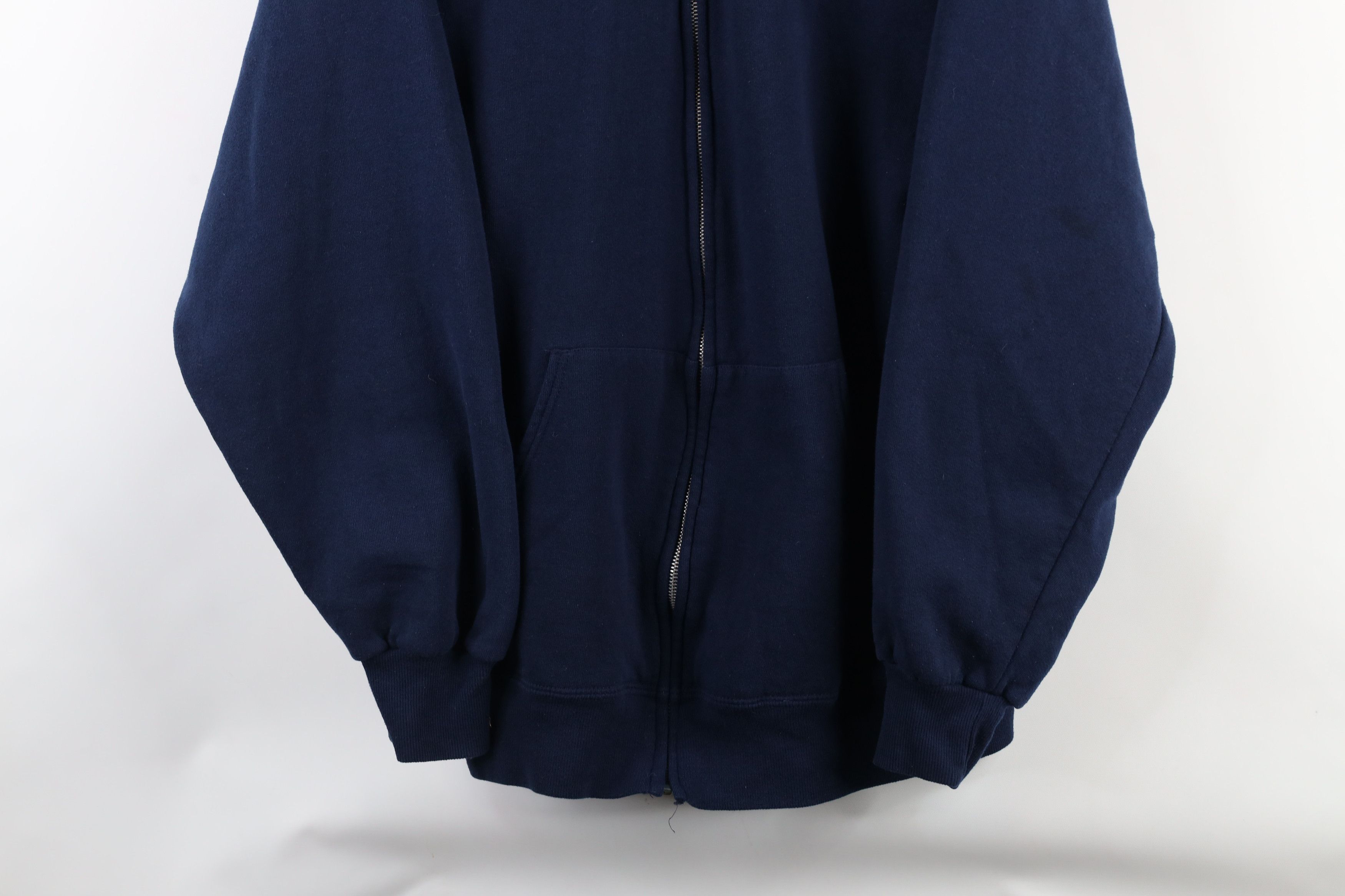 Vintage Vintage 90s Streetwear Hoodie Sweatshirt Navy Blue USA Size US XL / EU 56 / 4 - 3 Thumbnail