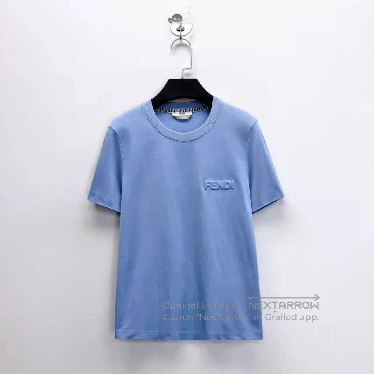 Fendi Blue Short-Sleeve Crewneck Shirt. Size US XS / EU 42 / 0 - 1 Thumbnail