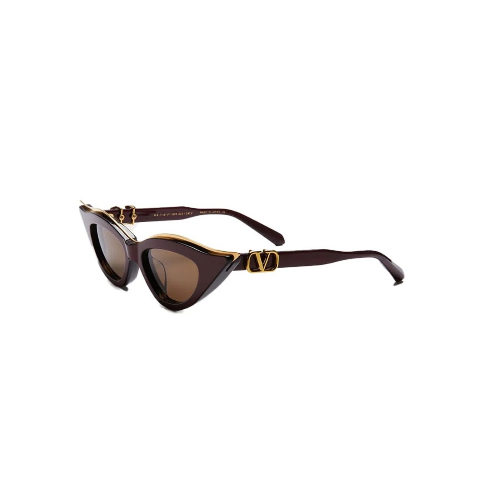 Valentino New Valentino VLS 114B Burgundy Cat-Eye Sunglasses Authentic Size ONE SIZE - 3 Thumbnail