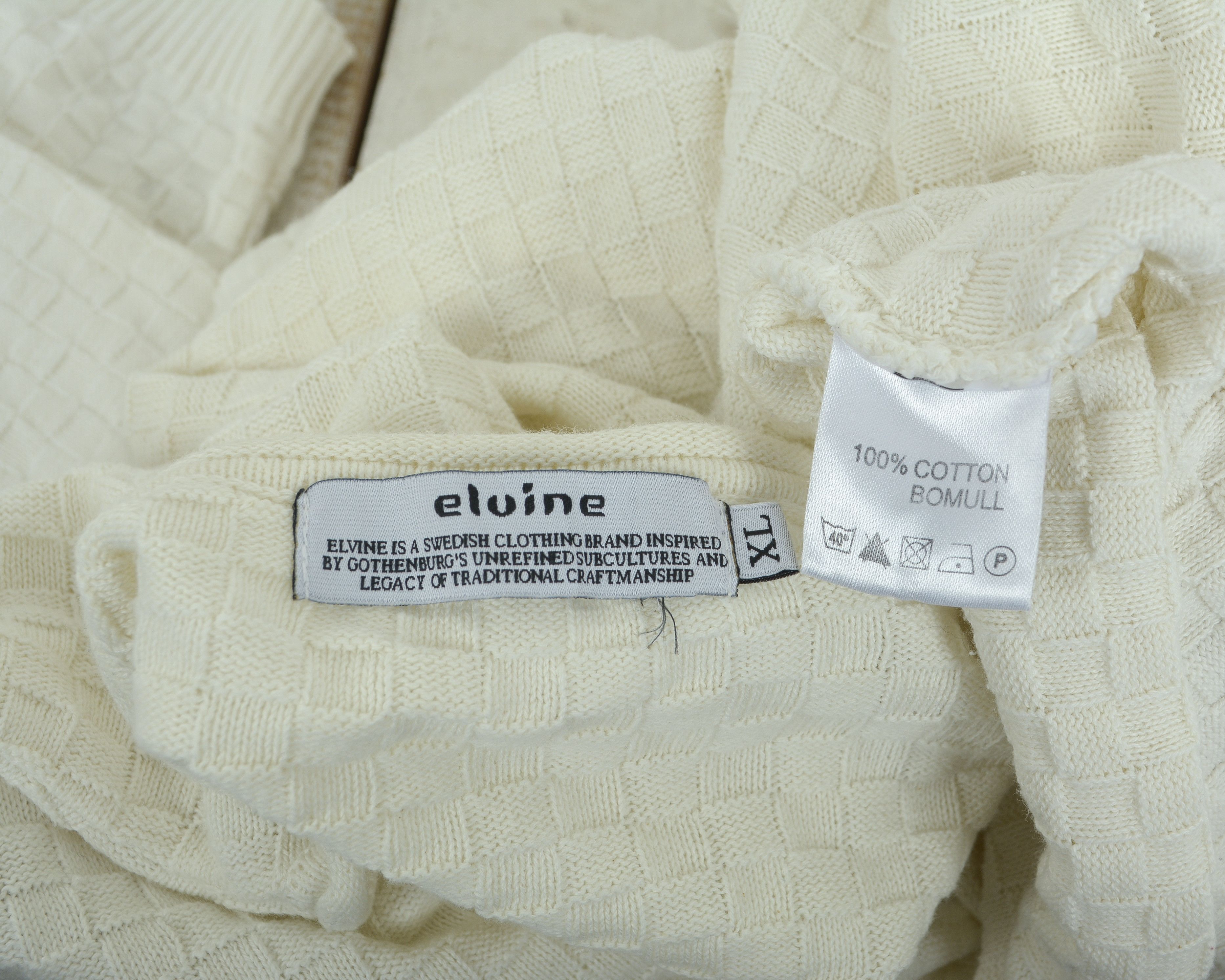 ELVINE Knit Sweater XL White Cotton Jumper Pullover Sweatshirt Size US XL / EU 56 / 4 - 4 Thumbnail