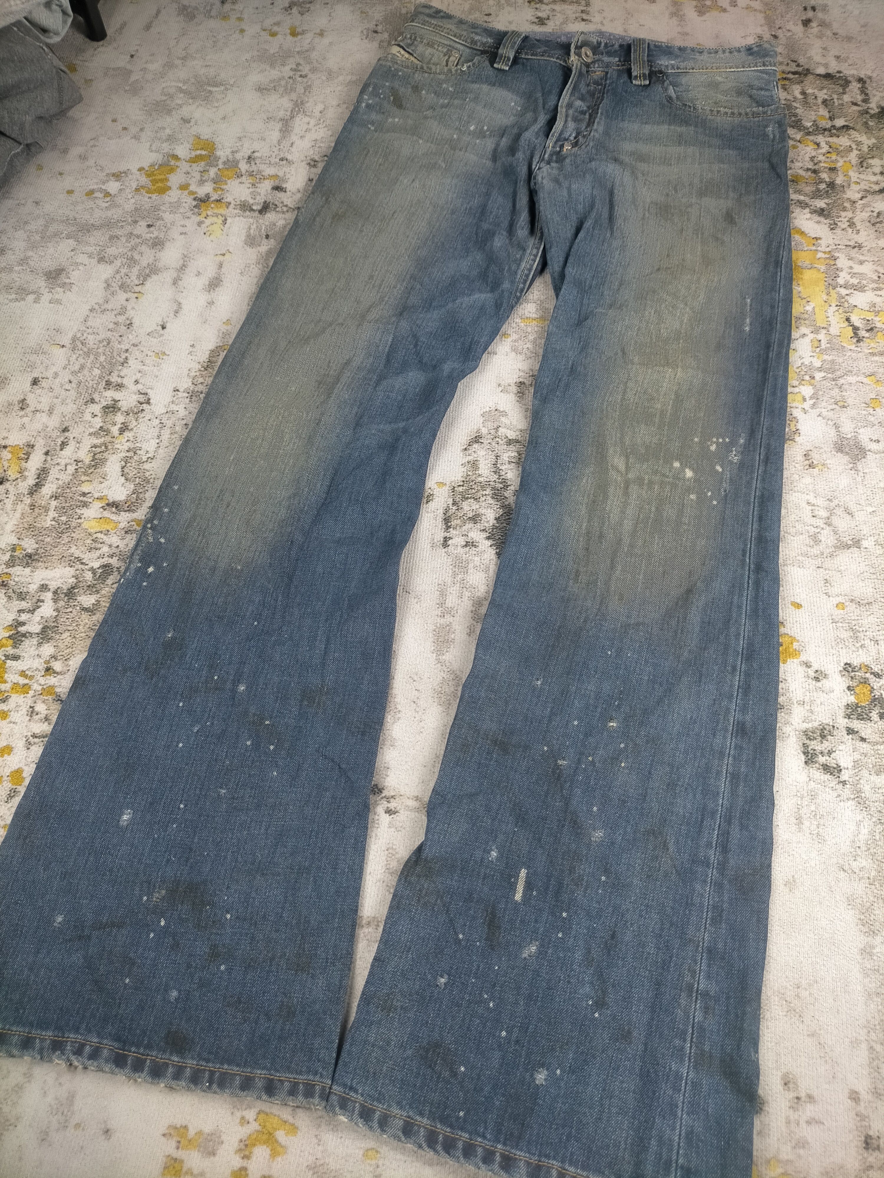 Diesel Vtg Flare Diesel Shazor Splatter Distressed Spiral Jeans Size US 30 / EU 46 - 2 Thumbnail