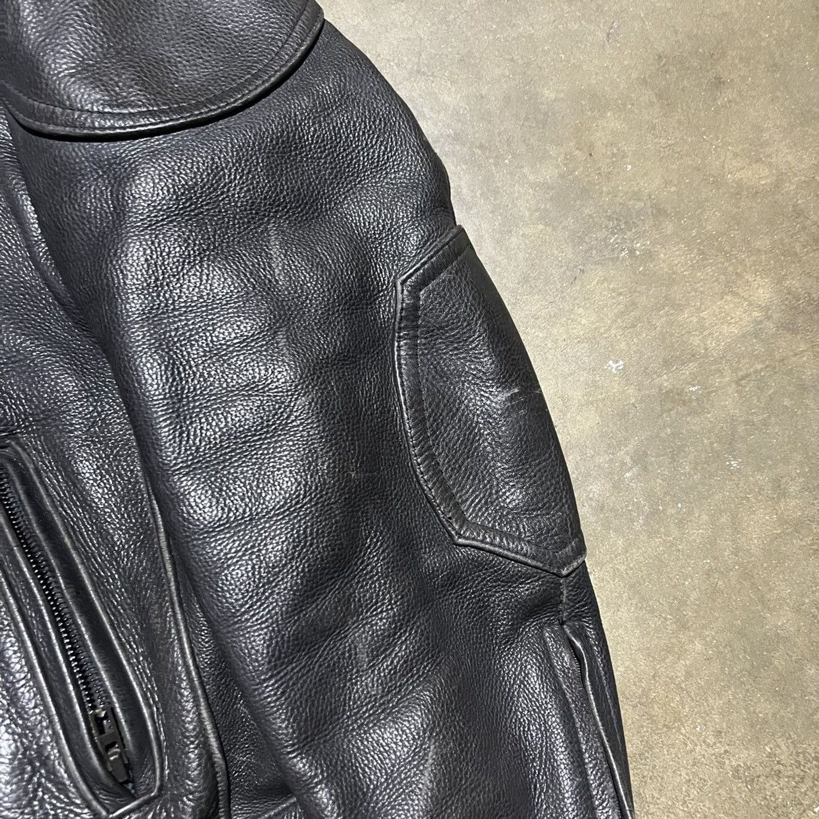 Vintage Vintage 90s Black Heavyweight Leather Motorcycle Jacket Size US L / EU 52-54 / 3 - 2 Thumbnail