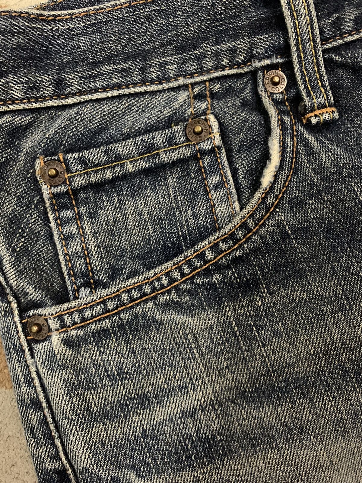 Edwin Vintage Edwin XV443 Regular Straight Distressed Grunge Jeans Size US 31 - 5 Thumbnail