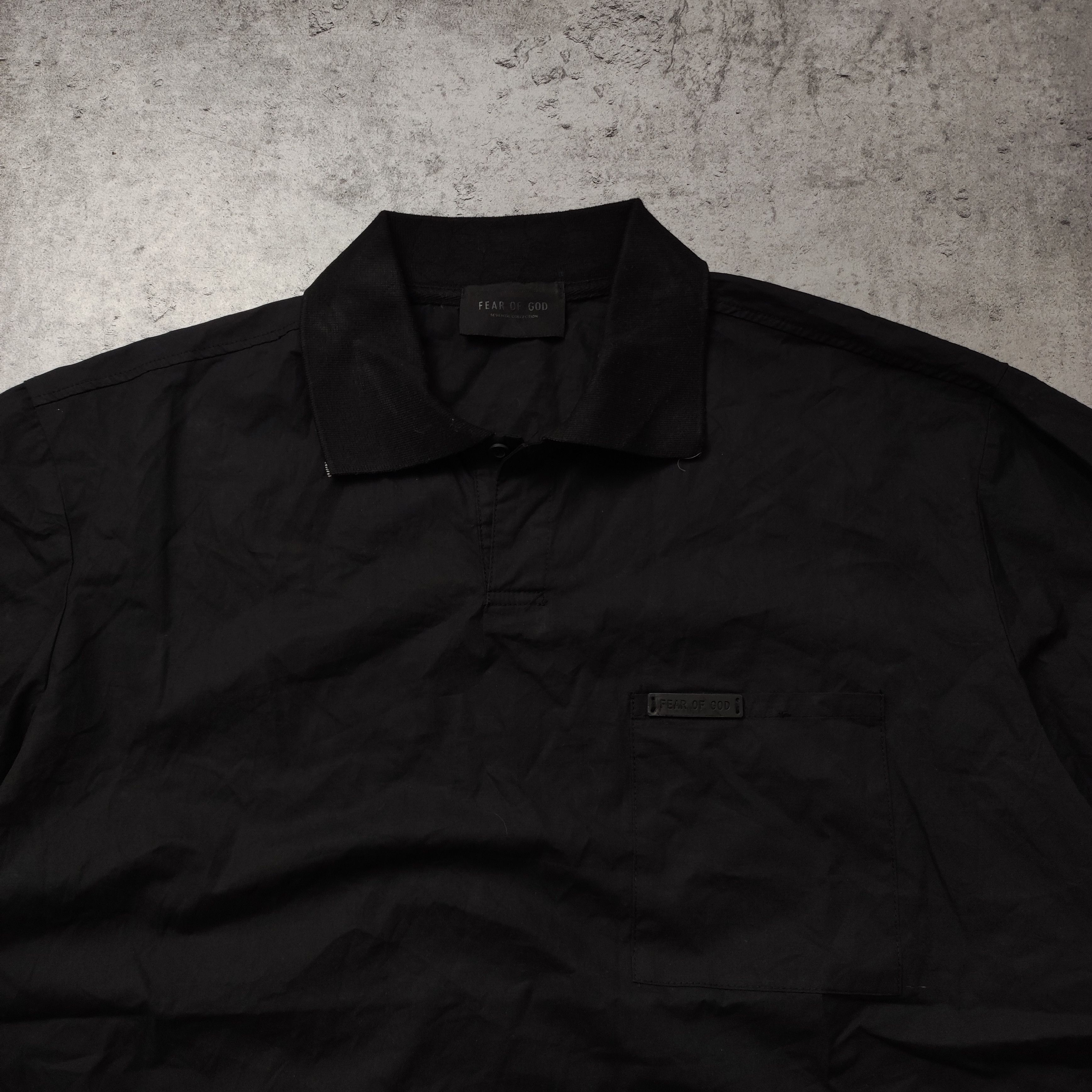 Essentials × FOG × Fear of God RARE FOG Fear Of God Big Back Logo Blackout Polo Shirt Size US S / EU 44-46 / 1 - 4 Thumbnail