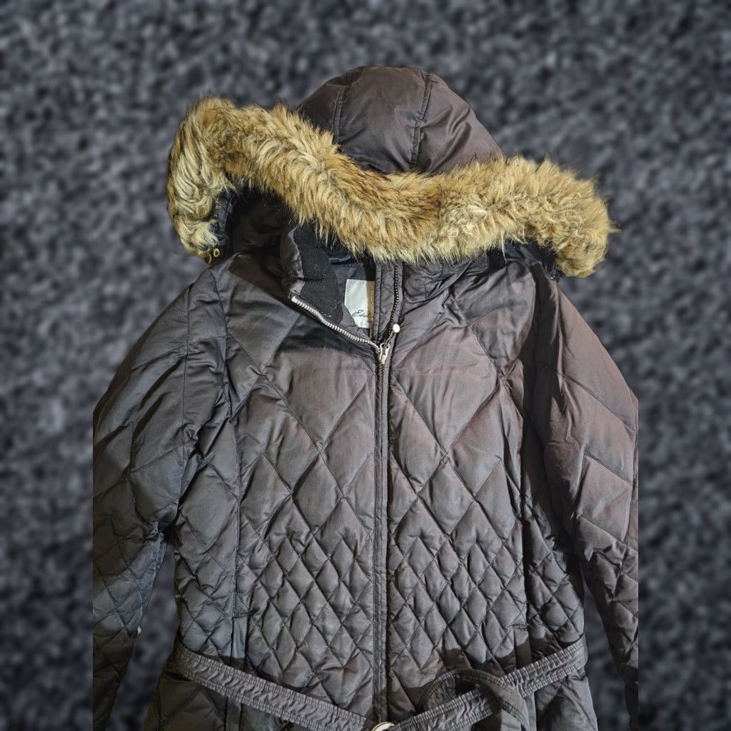 Eddie Bauer EDDIE BAUER Parka Jacket Black Down-Fill Faux Fur Hood Trim Womens Large Length Mid-Length Regular Size L / US 10 / IT 46 - 1 Thumbnail