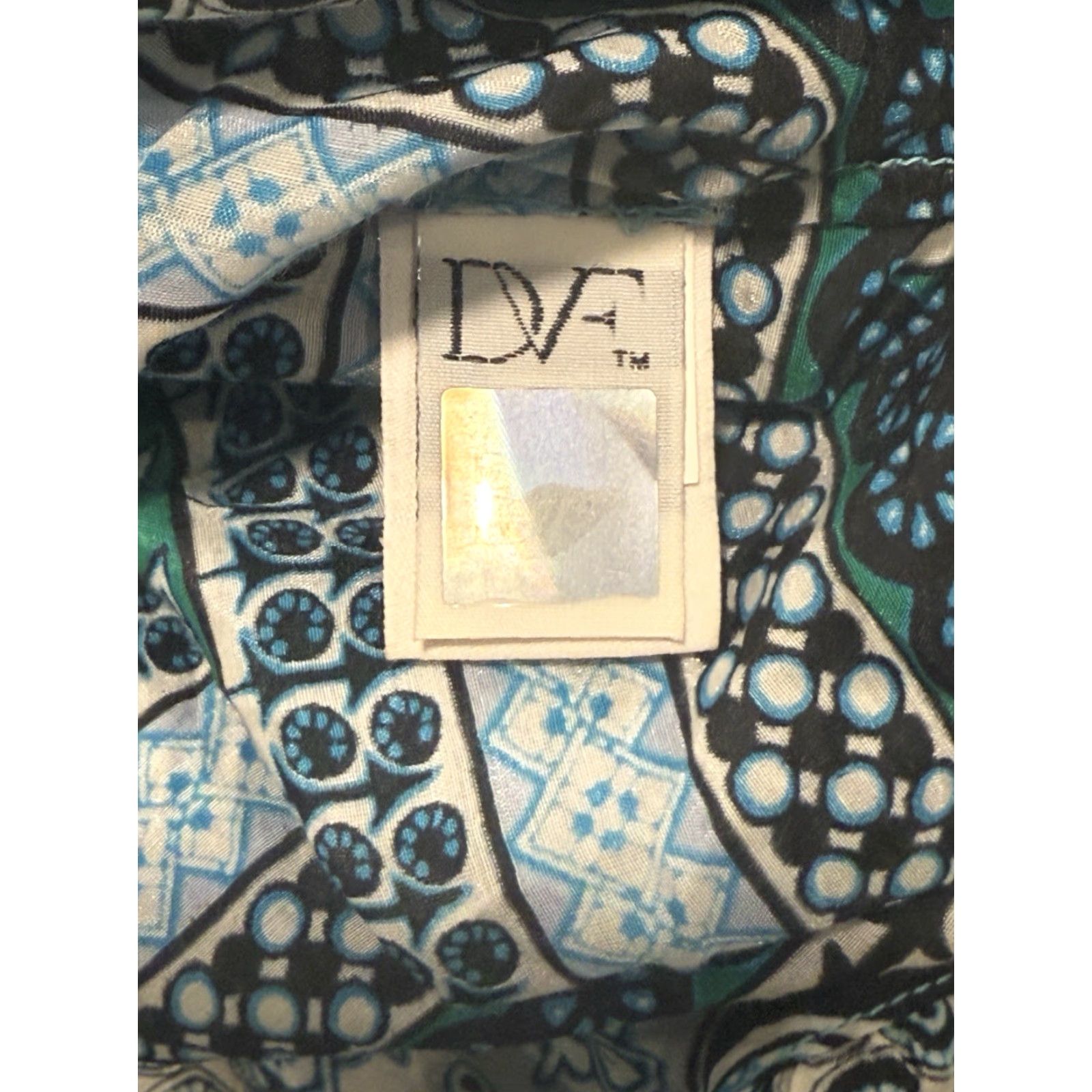 Diane von Furstenberg Diane von Furstenberg Turquoise Kenna Geometric Silk Blend Blouse Women's M Multicolor Sleeveless Pintuck Workwear Womens Size M / US 6-8 / IT 42-44 - 6 Thumbnail