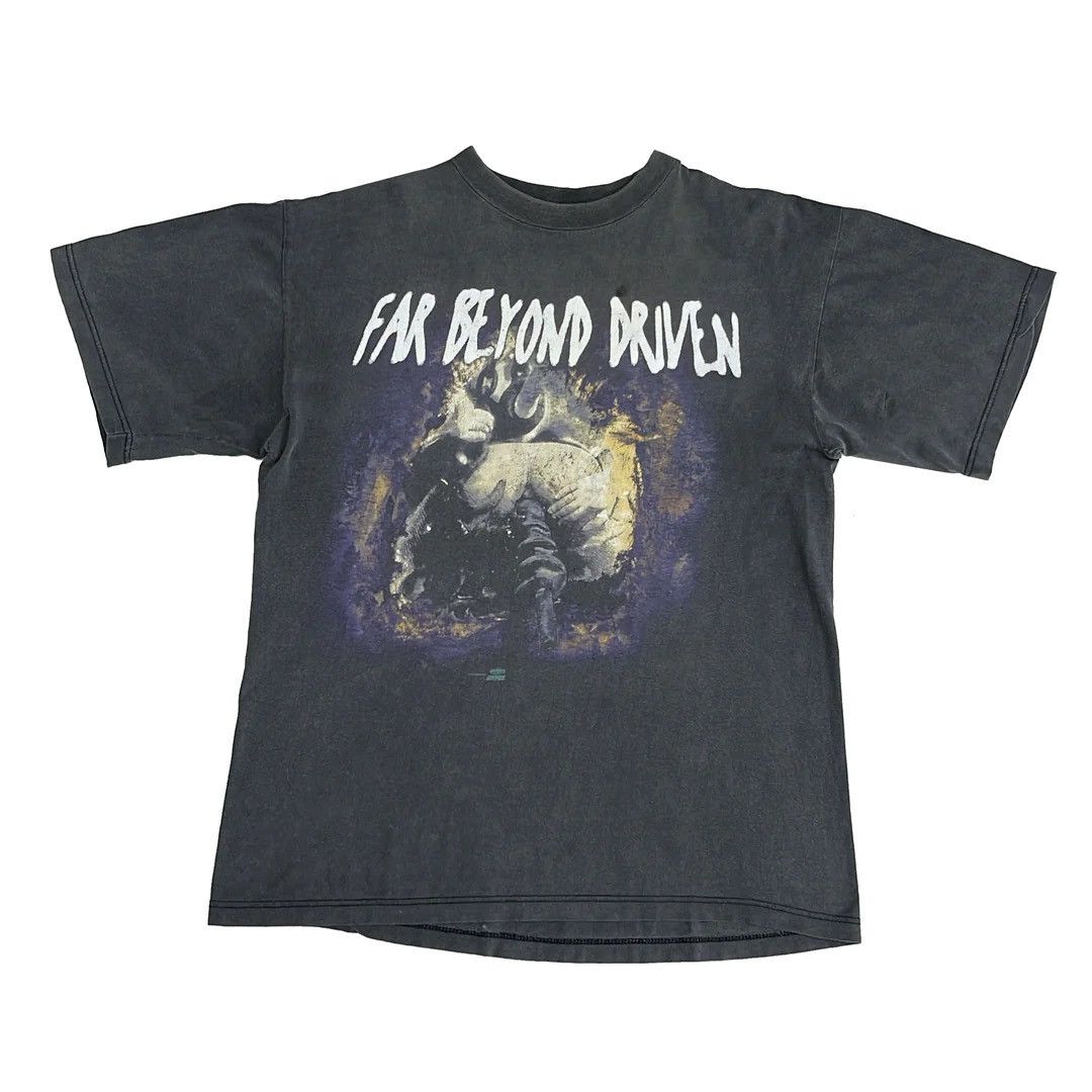 Image of Band Tees x Tour Tee Pantera 94 1990 Far Beyond Driven Vintage Censored T-Shirt in Black (Size XL)