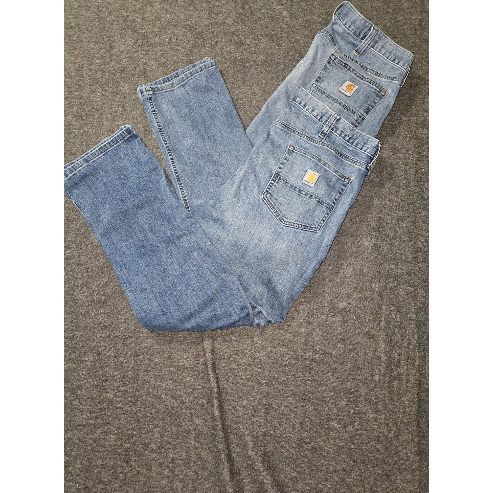 Carhartt Carhartt Rugged Flex Relaxed Jeans Mens 38x30 38x32 Light Wash Denim Lot Of 2 Denim Jeans Light Blue Mens Carhartt Rugged Flex Jeans 5-Pocket Size US 38 / EU 54 - 2 Thumbnail