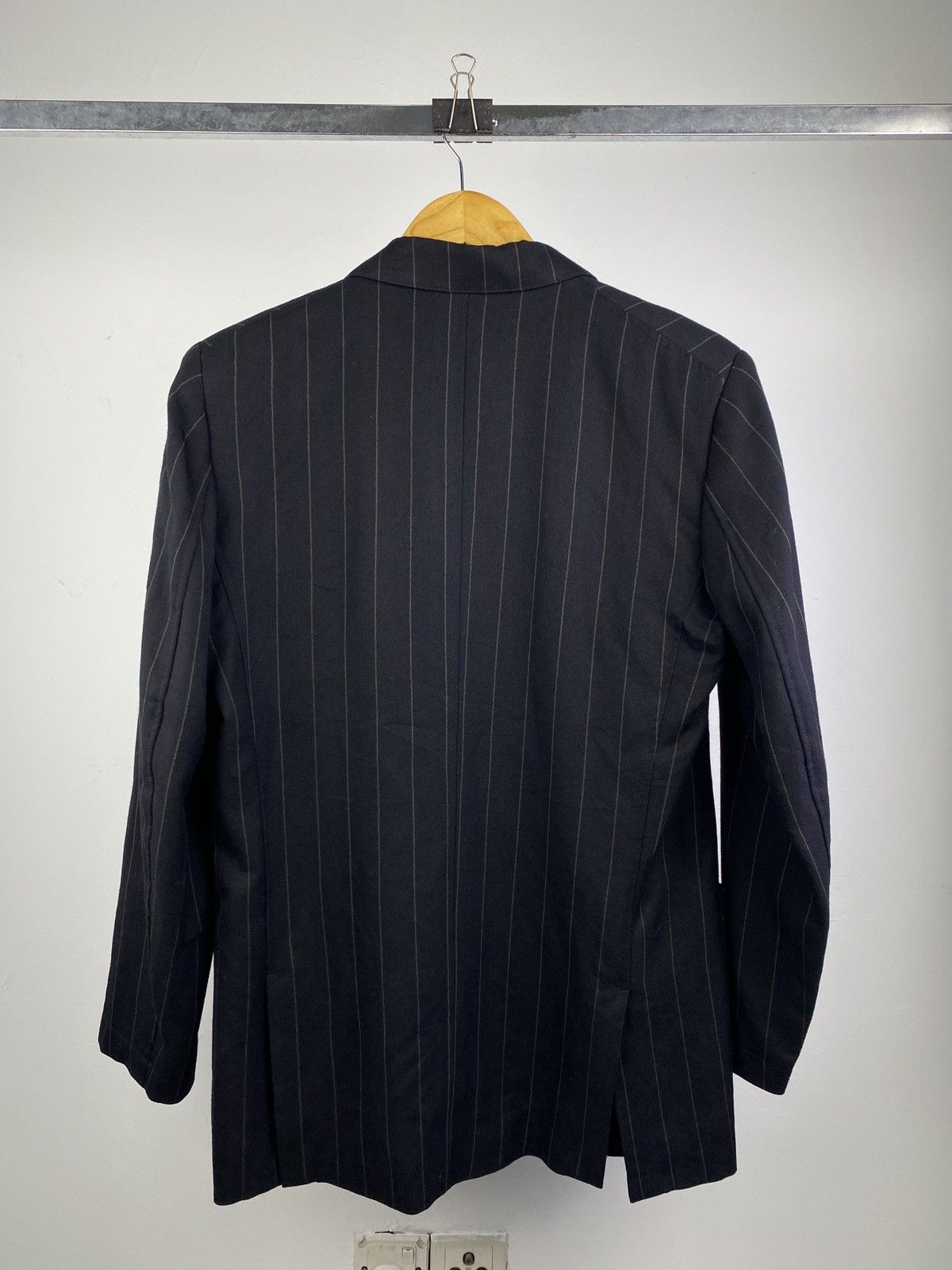 Yohji Yamamoto 80’s Schlüsselbein by Yohji Yamamoto Pinstripe Rayon Jacket Size US M / EU 48-50 / 2 - 2 Thumbnail