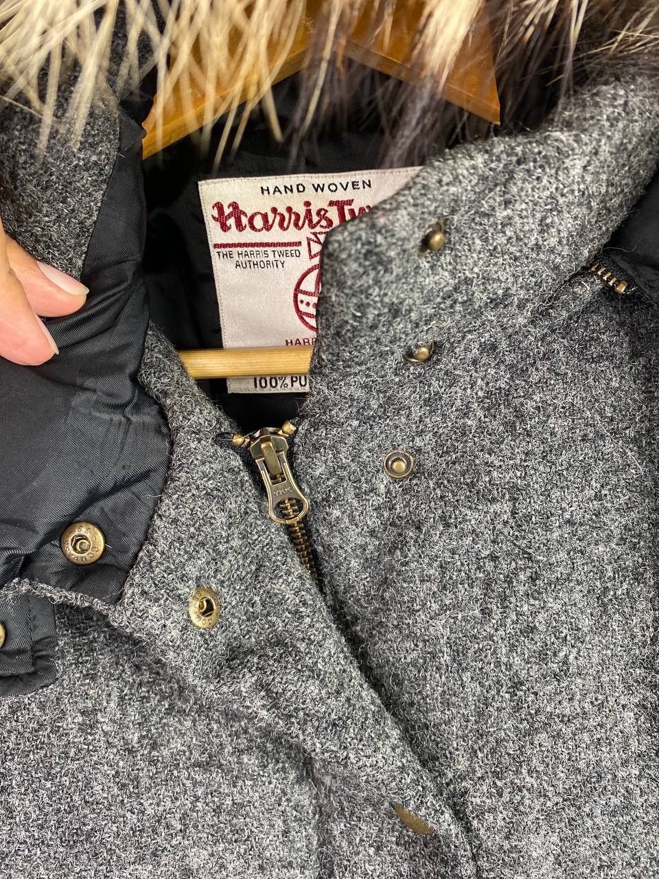 Harris Tweed Harris Tweed Puffer Coat with Fur Hood Size US M / EU 48-50 / 2 - 5 Thumbnail