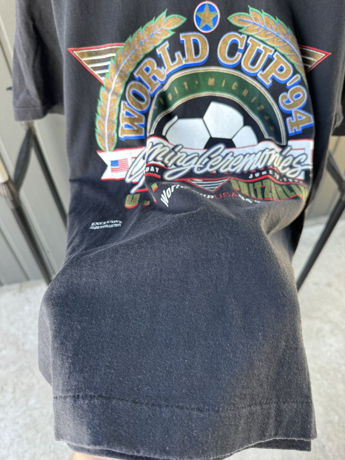 Vintage Vintage 1994 World Cup USA Trench T Shirt Switzerland Size US XL / EU 56 / 4 - 10 Thumbnail