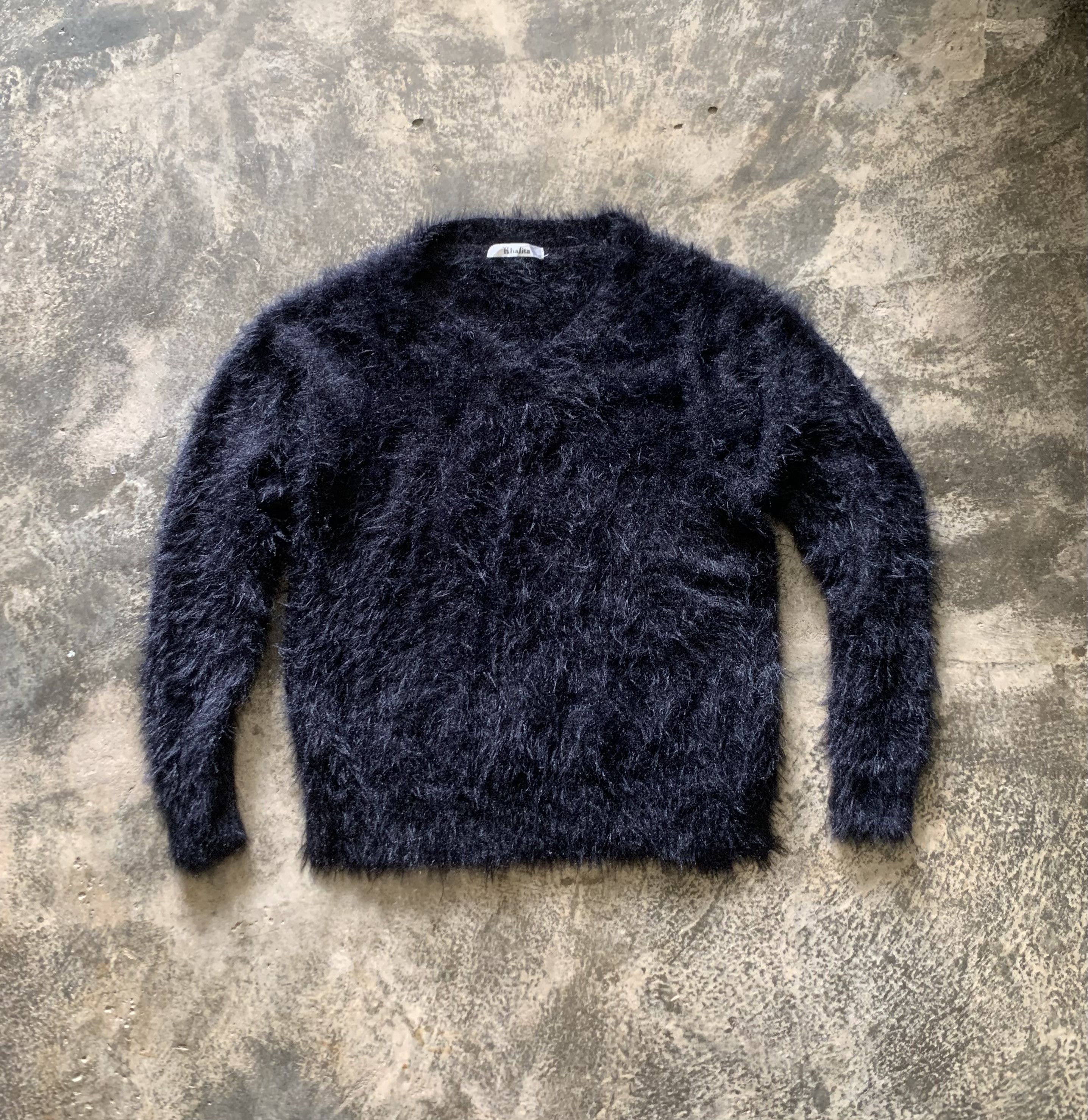 image of Avant Garde x Seditionaries Jpn Brand Khalita Mohair Shaggy Black Sweaters, Men's (Size Medium)